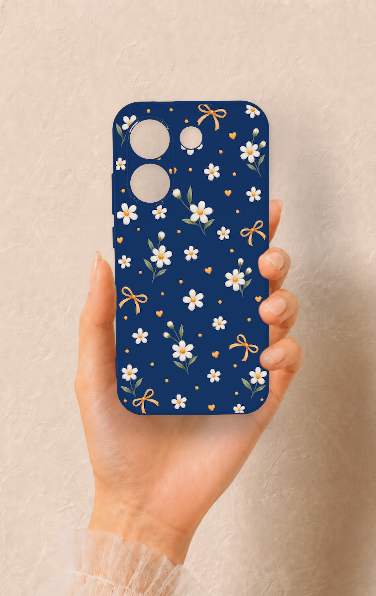 Poco X8 Pro Uyumlu Papatya Fiyonk Desenli Silikon Kılıf