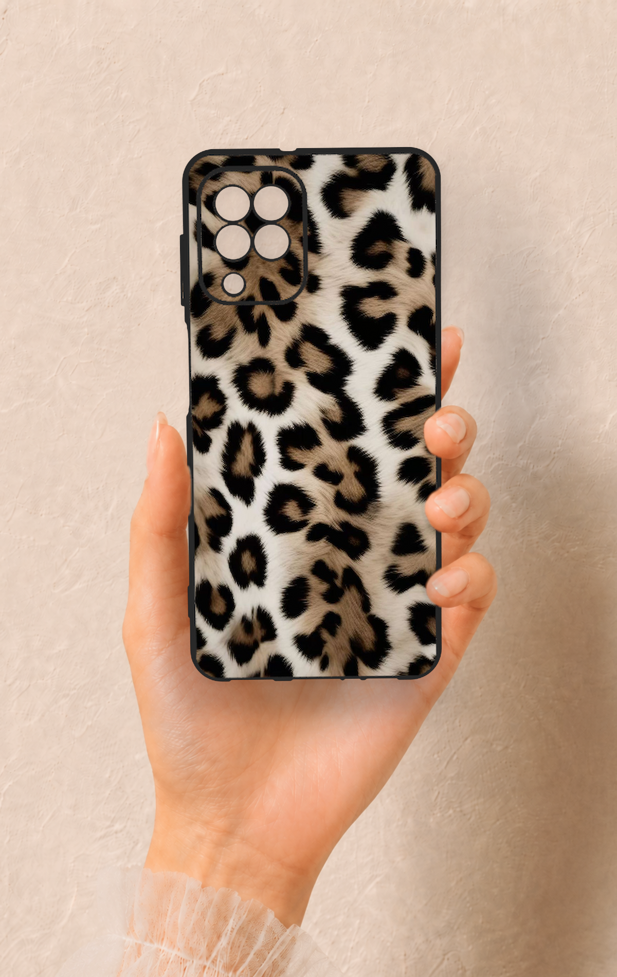 Samsung A22 Uyumlu Leopar Derisi Desenli Silikon Kılıf
