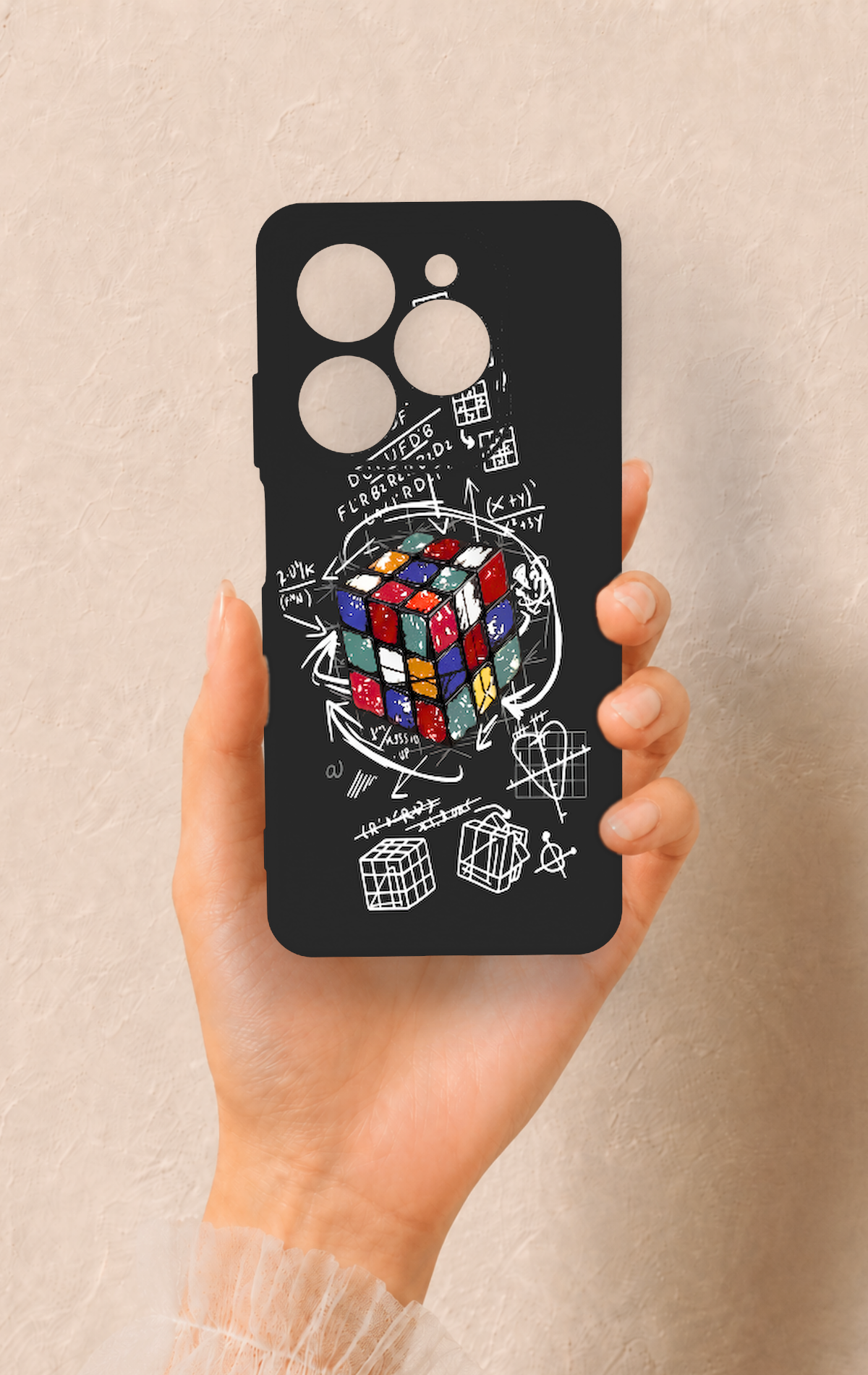 Tecno Spark 20C Uyumlu Rubik Küb Desenli Silikon Kılıf