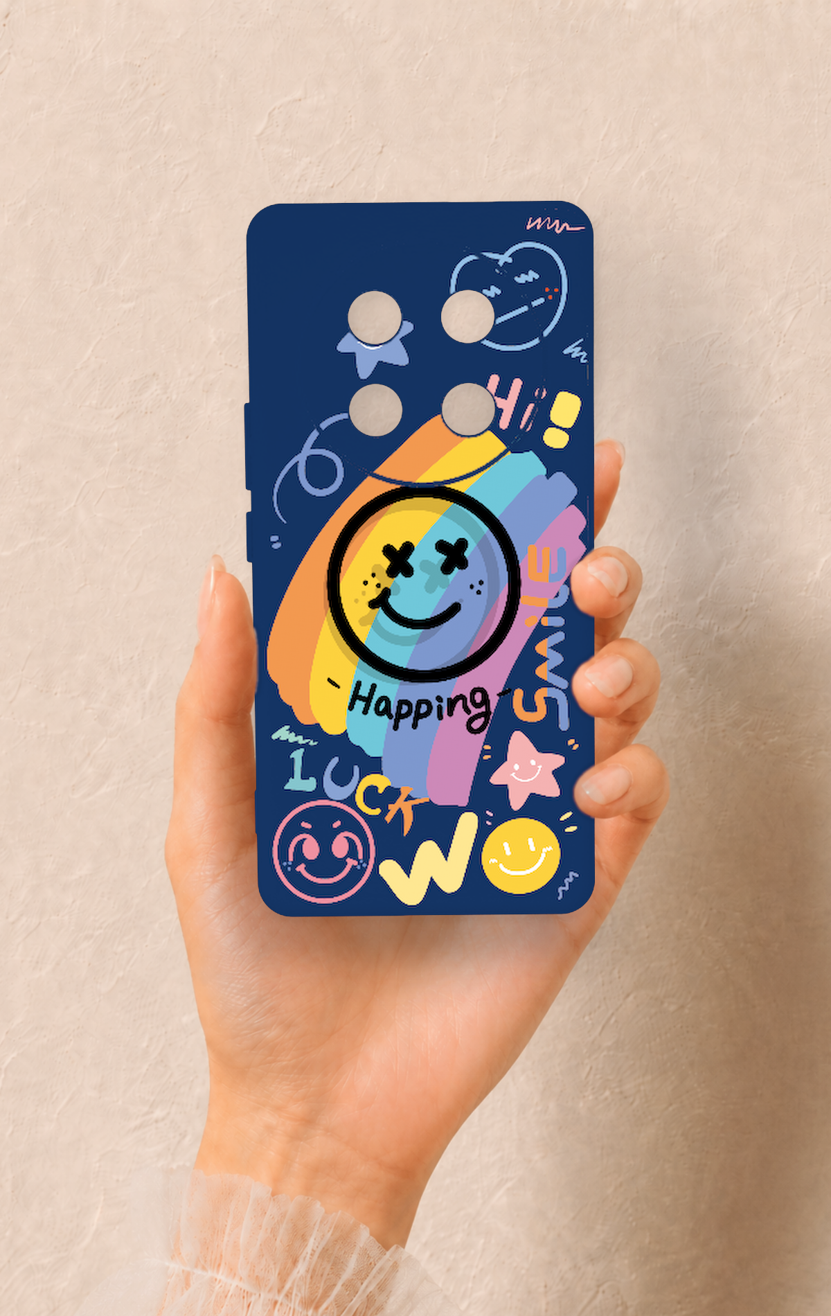 Honor Magic 7 Lite 5G Uyumlu Happing Smile Desenli Silikon Kılıf
