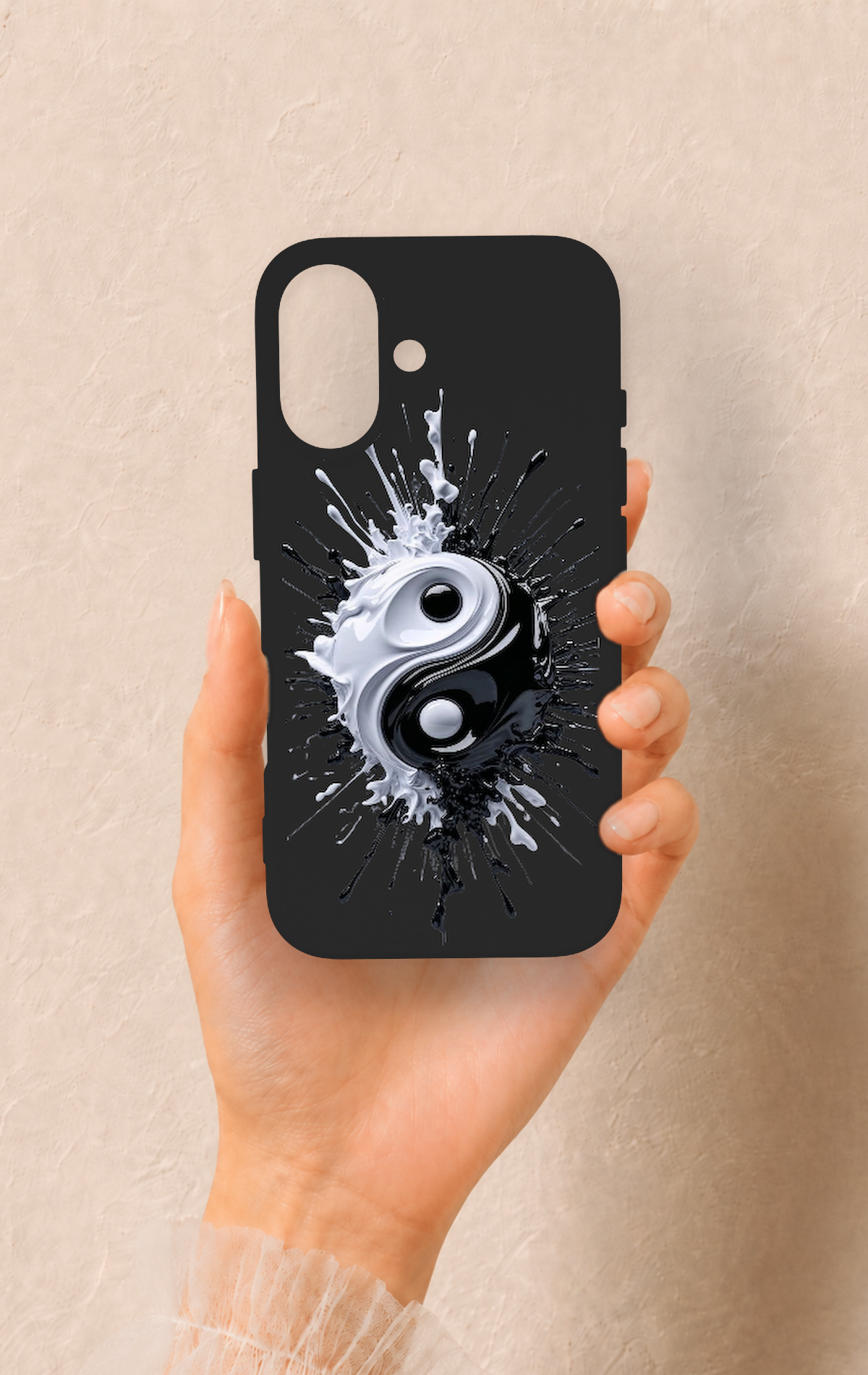 iPhone 16 Uyumlu İyi ve Kötü Desenli Silikon Kılıf