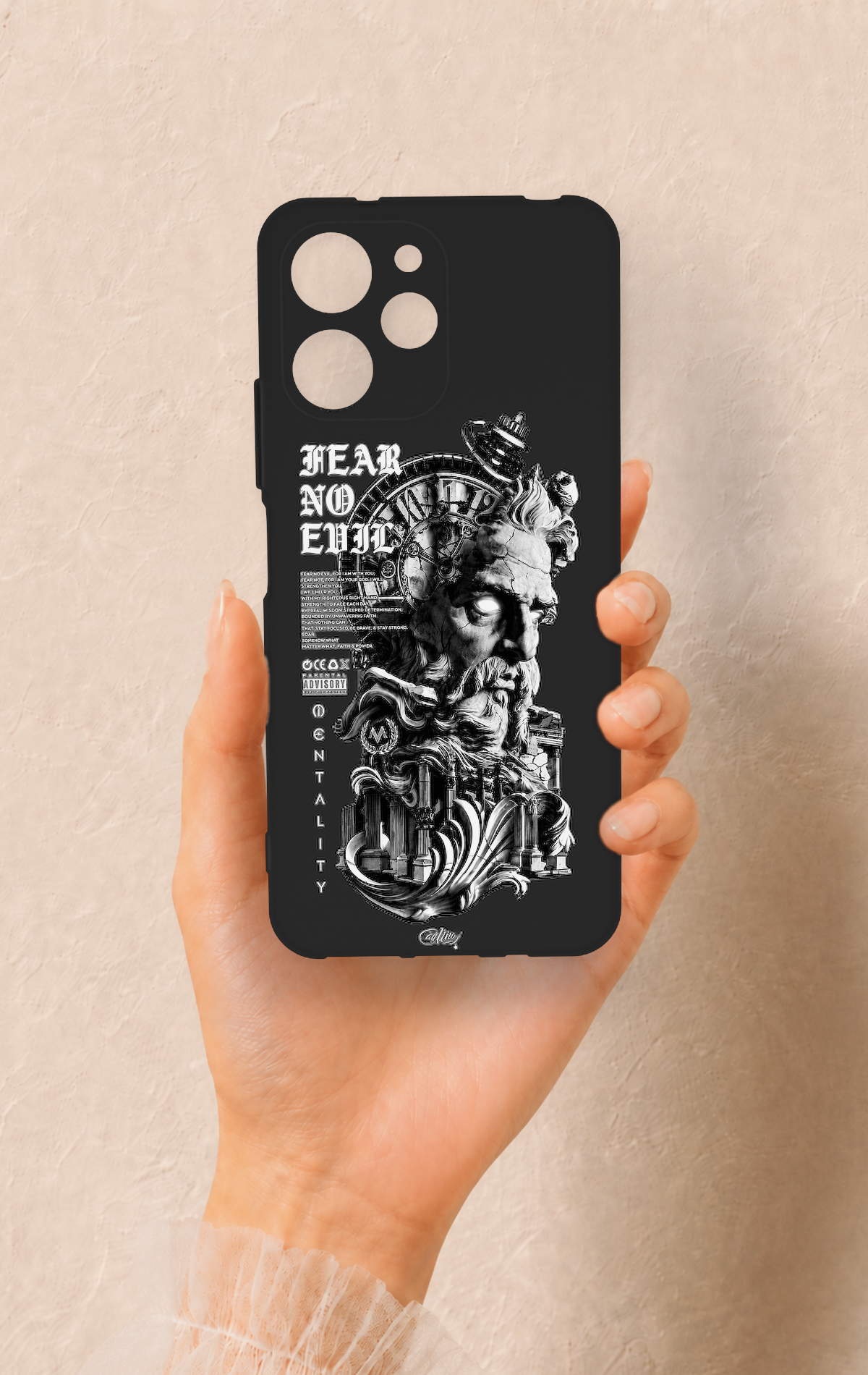 Redmi 12 Uyumlu Fear No Evil Desenli Silikon Kılıf