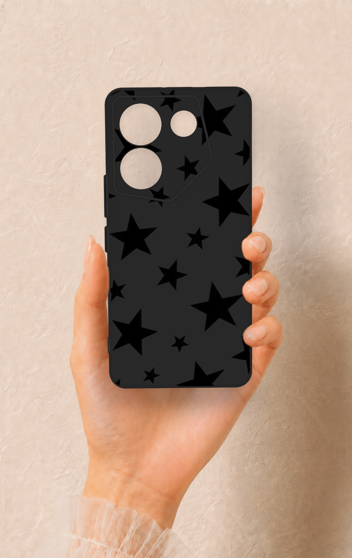 Tecno Camon 20 Pro Uyumlu Siyah Star Desenli Silikon Kılıf