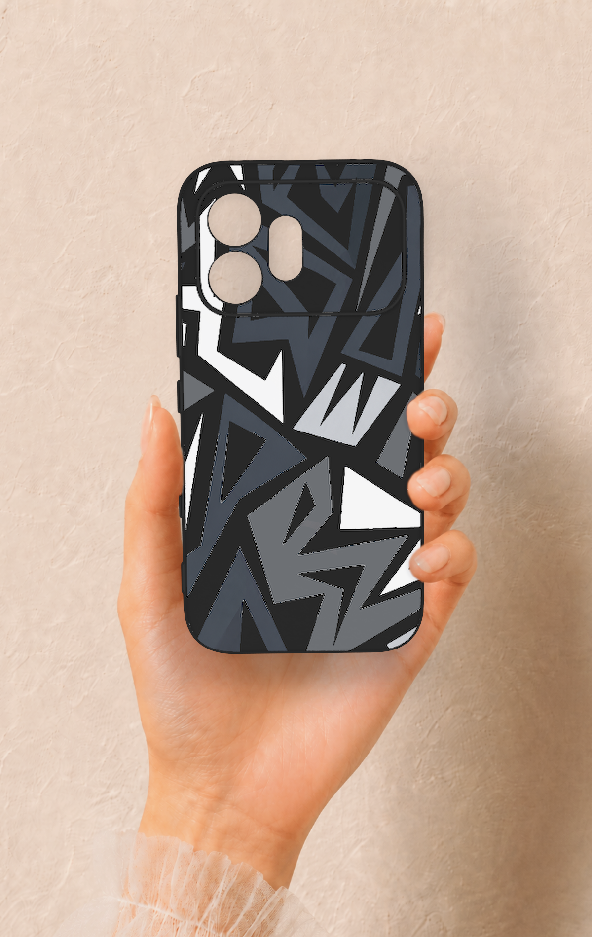 Honor 600 Uyumlu Geometrik Blok Desenli Silikon Kılıf