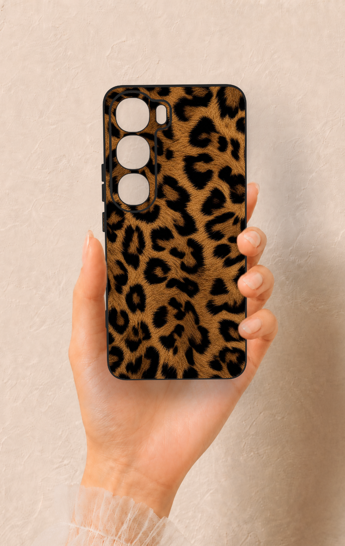 Vivo V40 Lite 5G Uyumlu Koyu Leopar Deri Desenli Silikon Kılıf