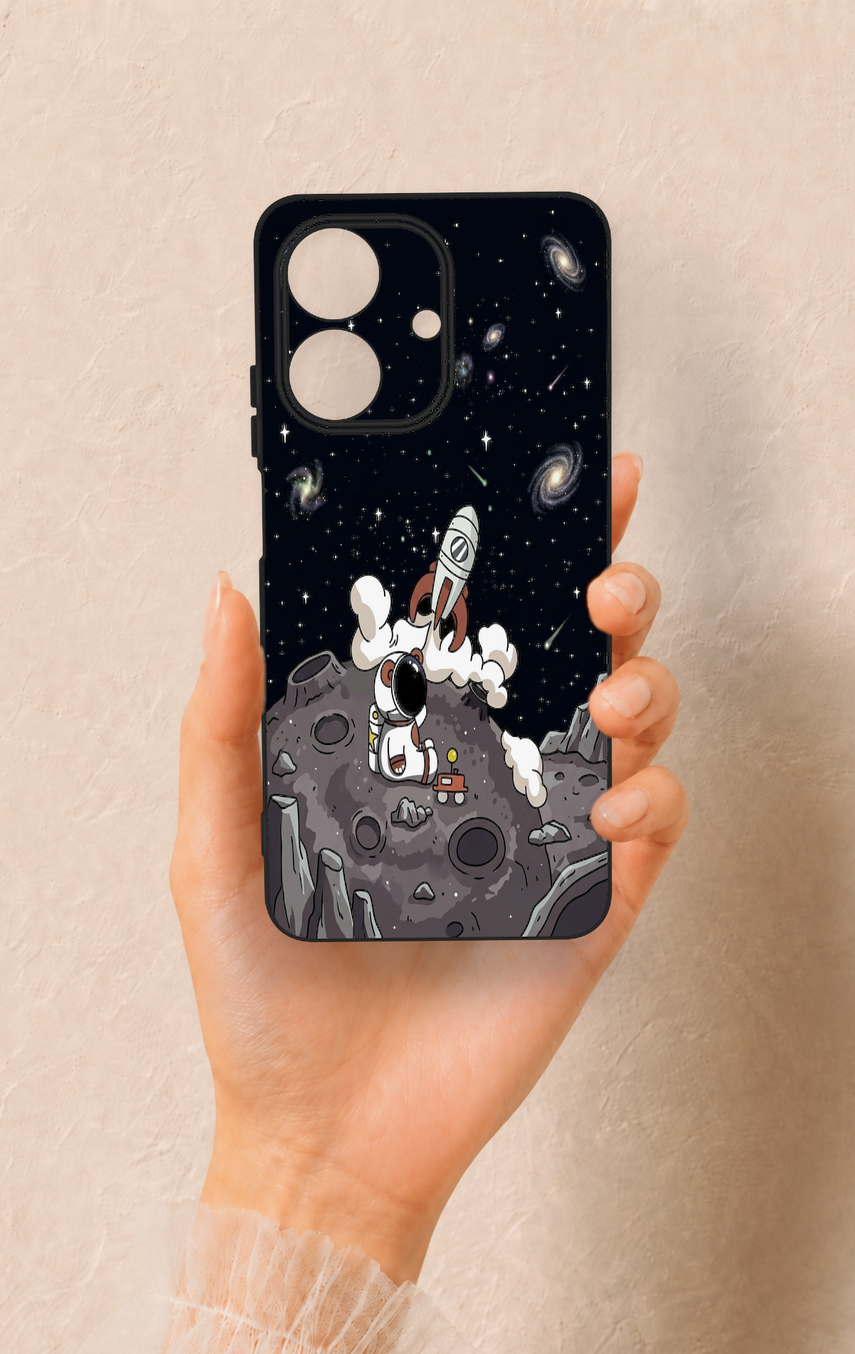 Realme Note 60 Uyumlu Uzay Astronot Desenli Silikon Kılıf