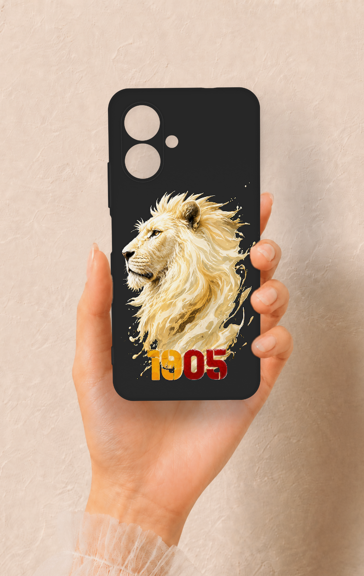 Tecno Spark Go 2 Uyumlu Sarı Kırmızı 1905 Aslan Desenli Silikon Kılıf
