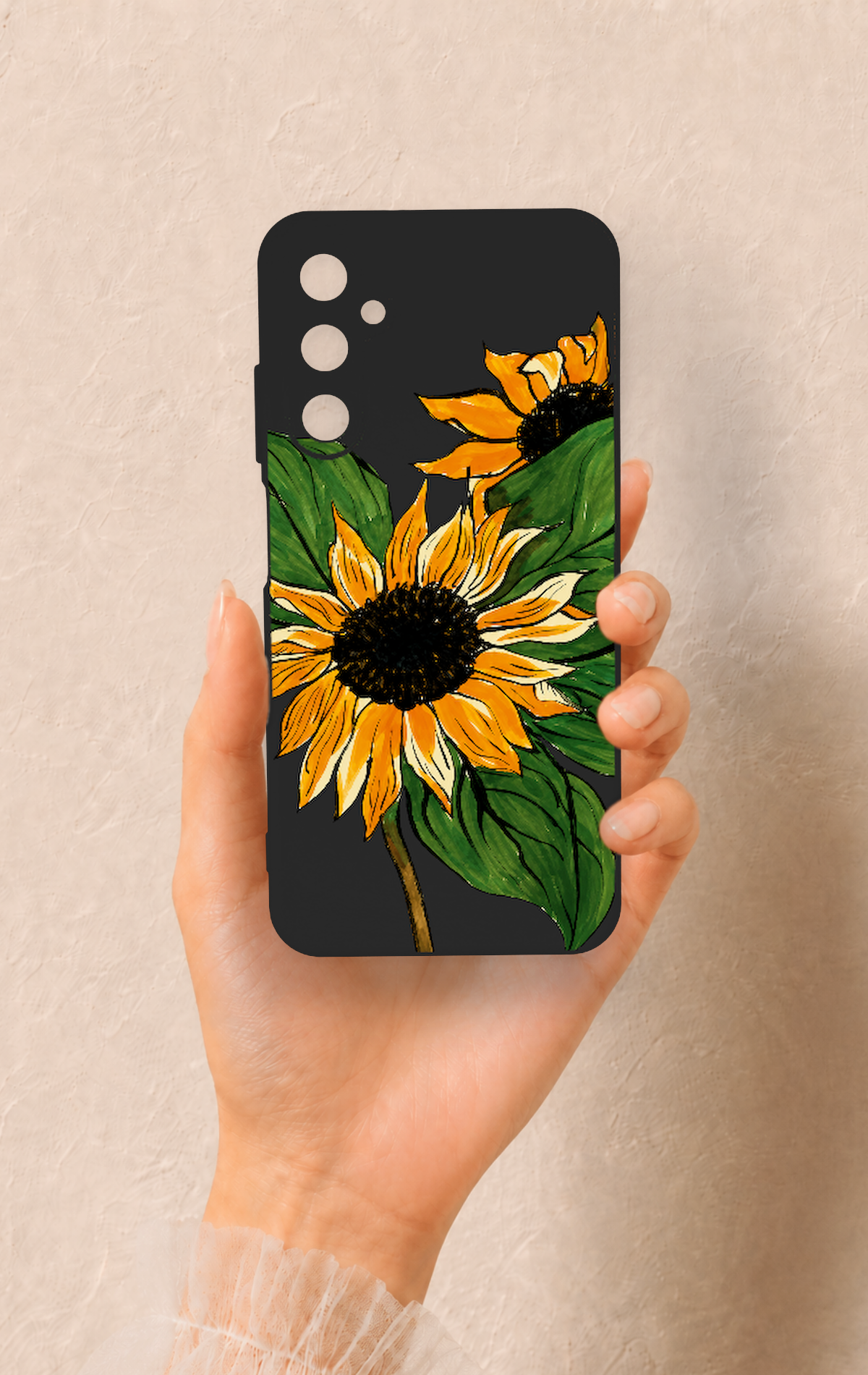 Samsung A05s Uyumlu Ay Çiçeği Desenli Silikon Kılıf