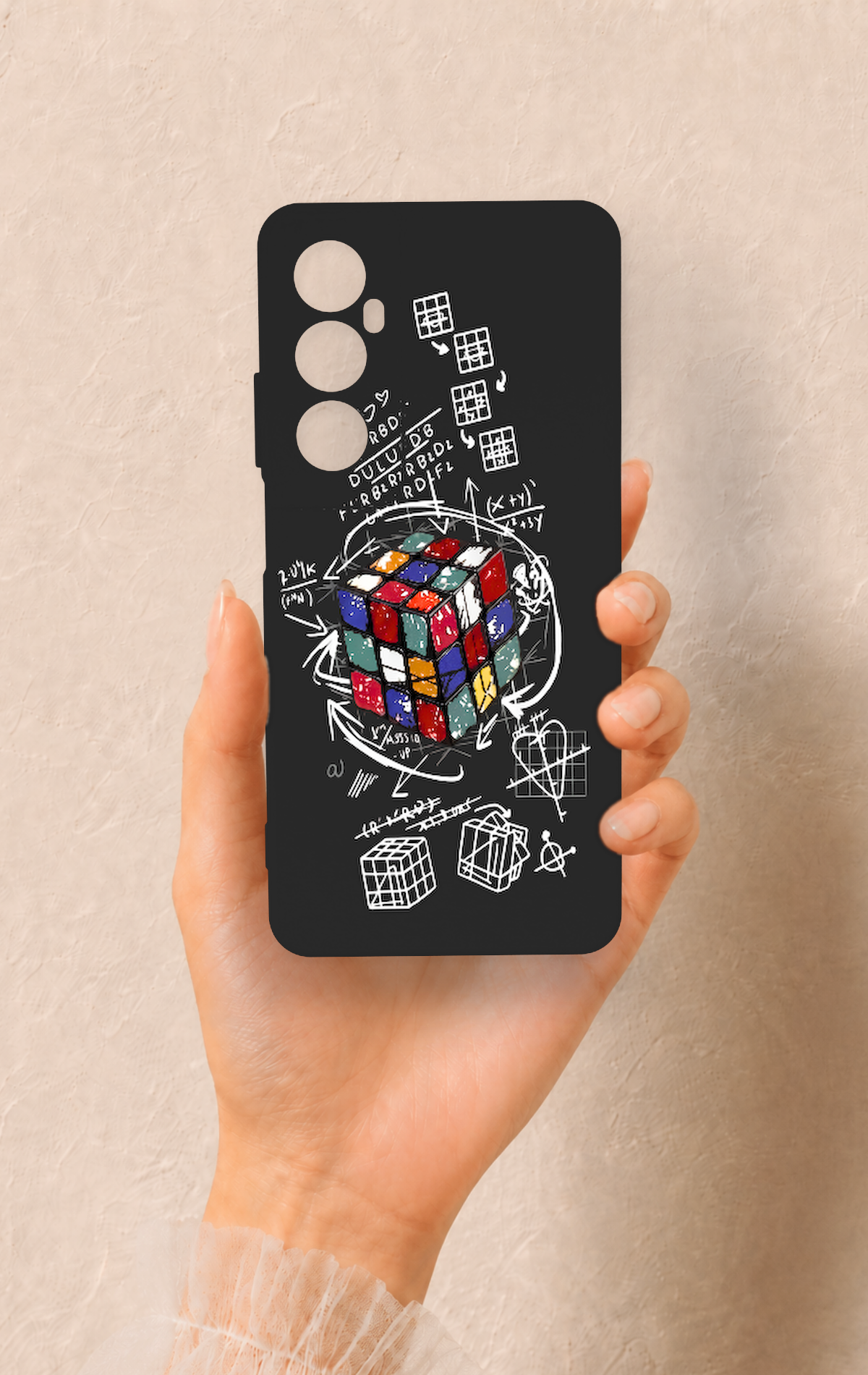 Realme C65 Uyumlu Rubik Küb Desenli Silikon Kılıf