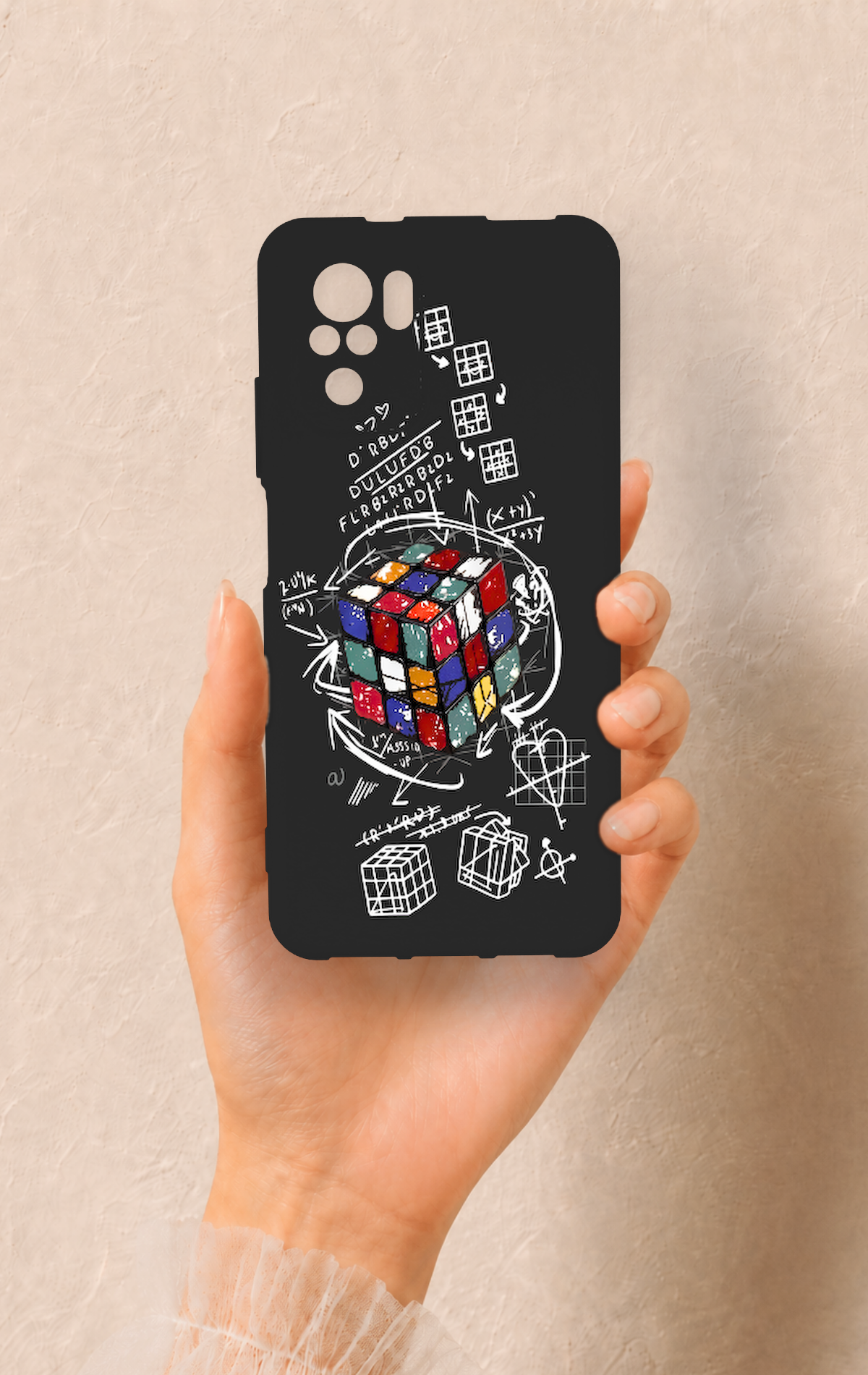 Redmi Note 10-10S Uyumlu Rubik Küb Desenli Silikon Kılıf