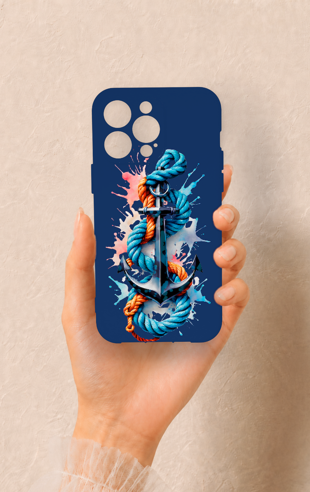 iPhone 14 Pro Max Uyumlu Anchor Desenli Silikon Kılıf