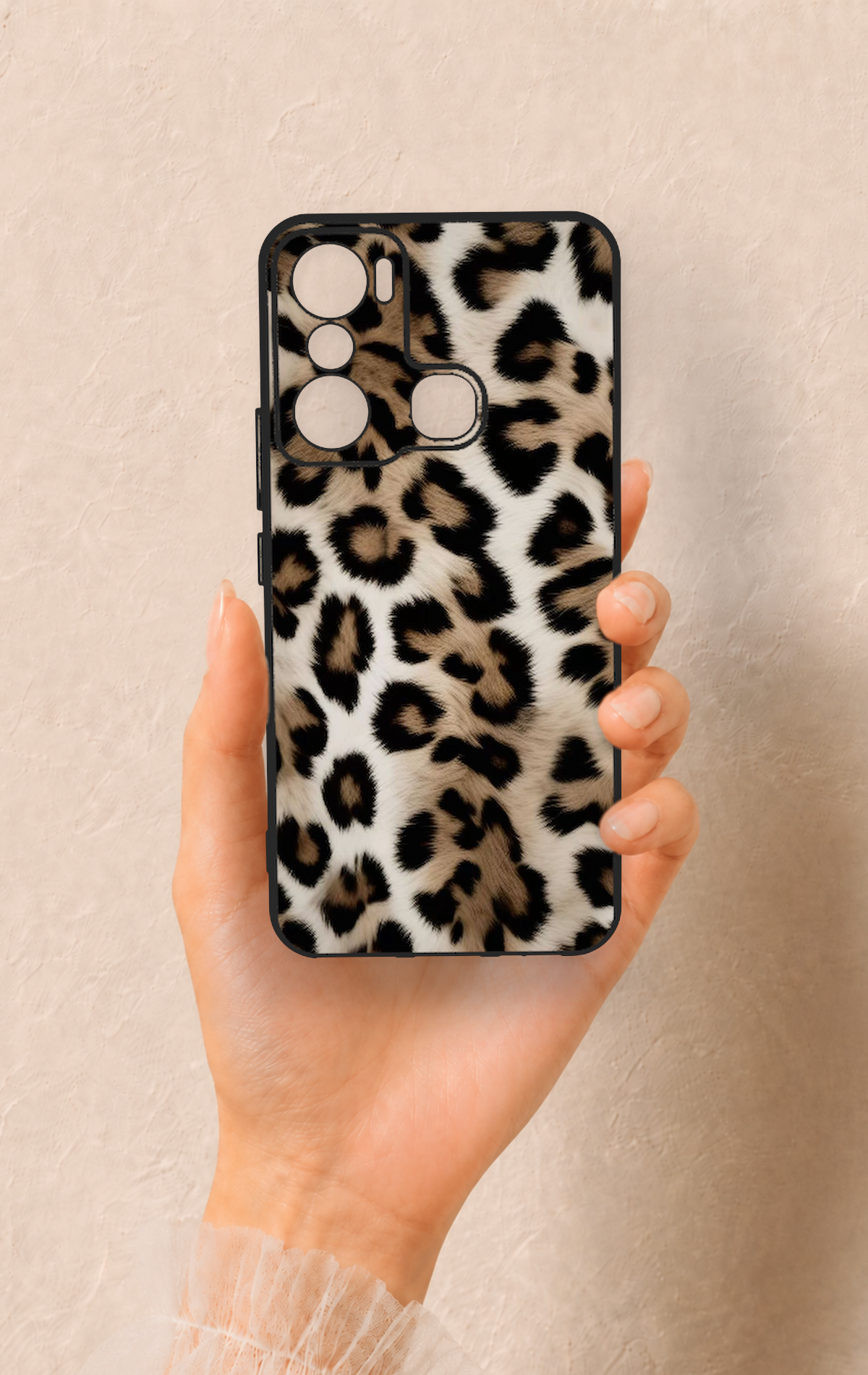 İnfinix Hot 20i Uyumlu Leopar Derisi Desenli Silikon Kılıf