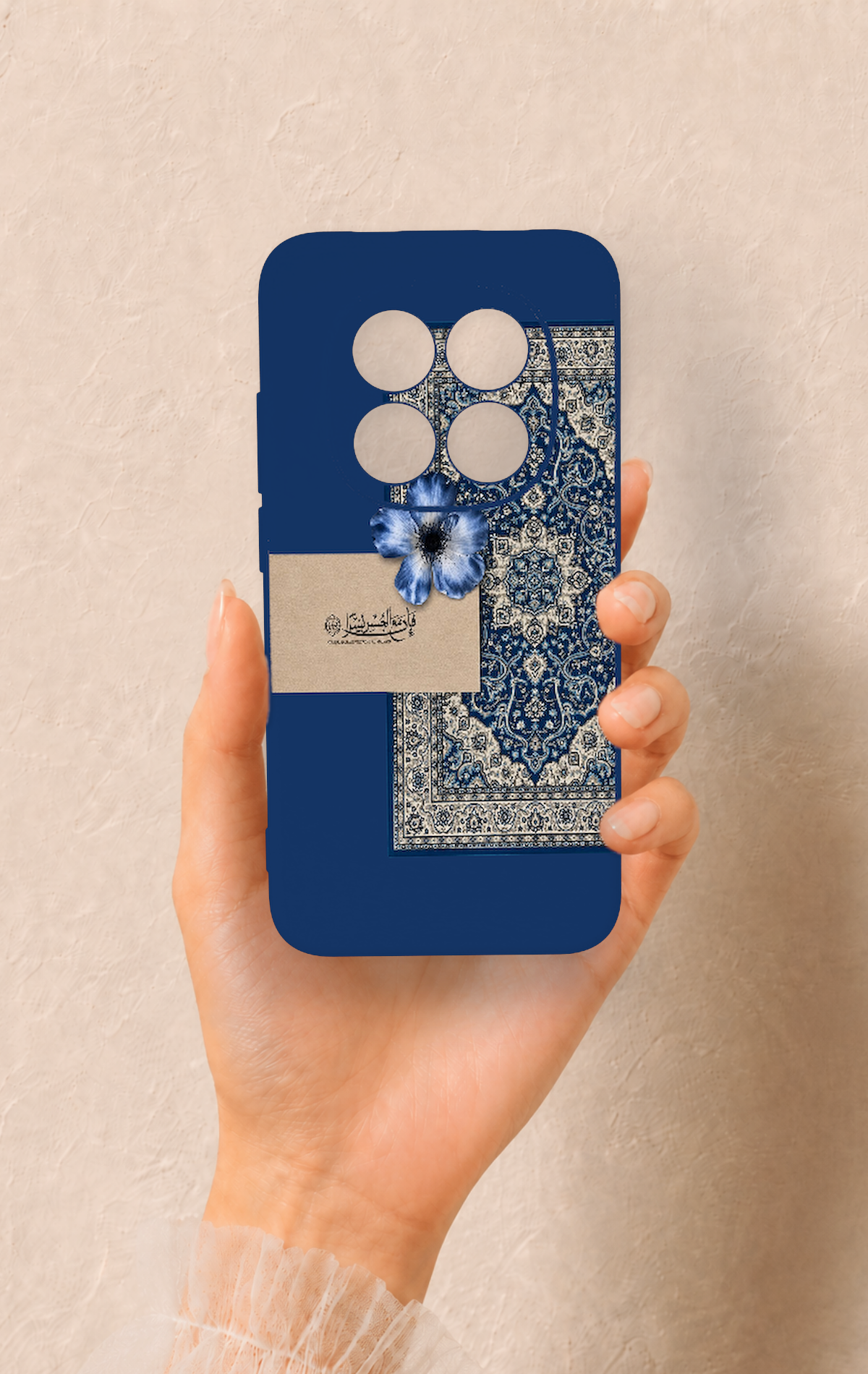 Redmi Note 15 Pro 5G Uyumlu Mavi Etnik Halı Desenli Silikon Kılıf