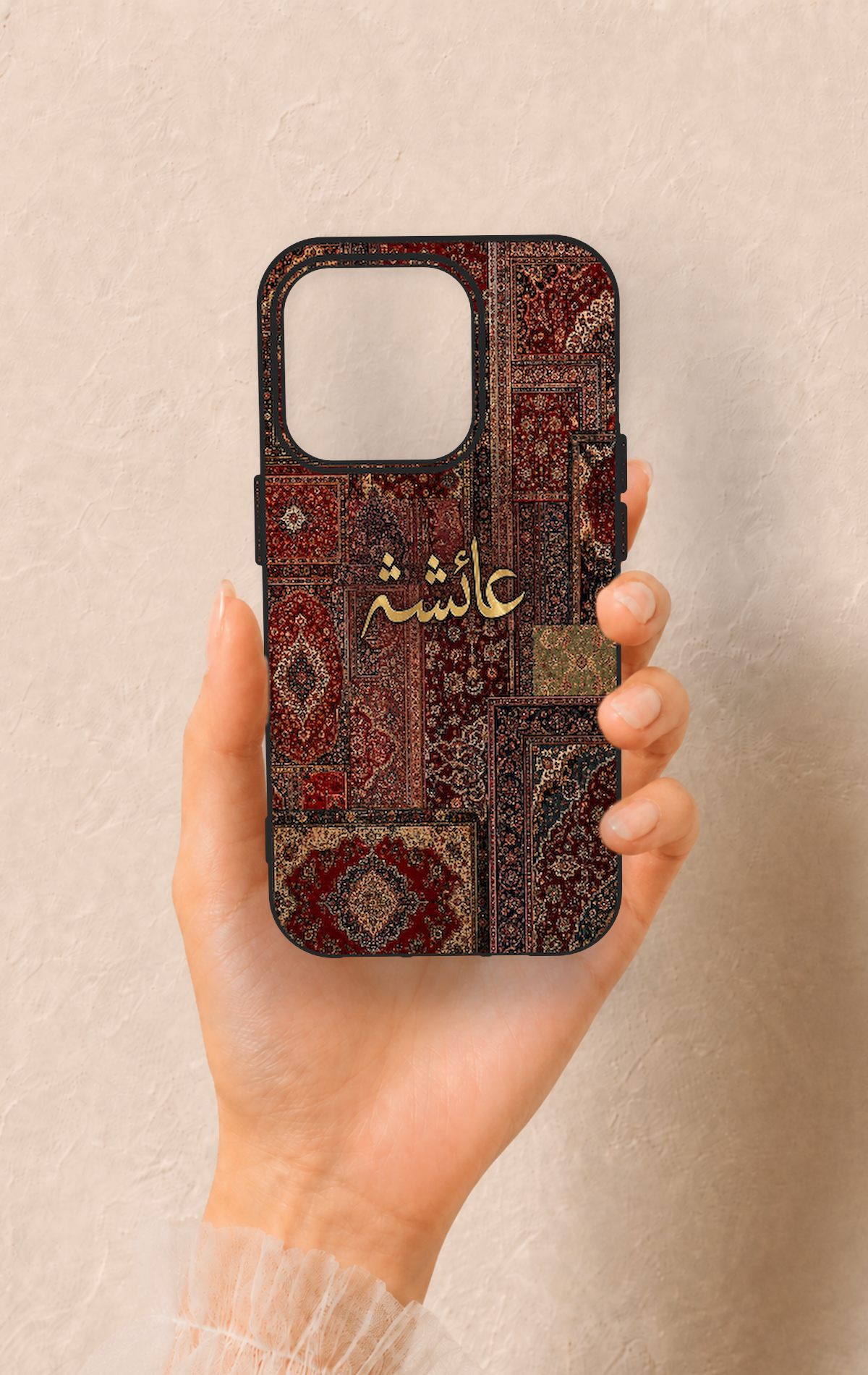 iPhone 15 Pro Uyumlu Vintage Halı Desenli Silikon Kılıf