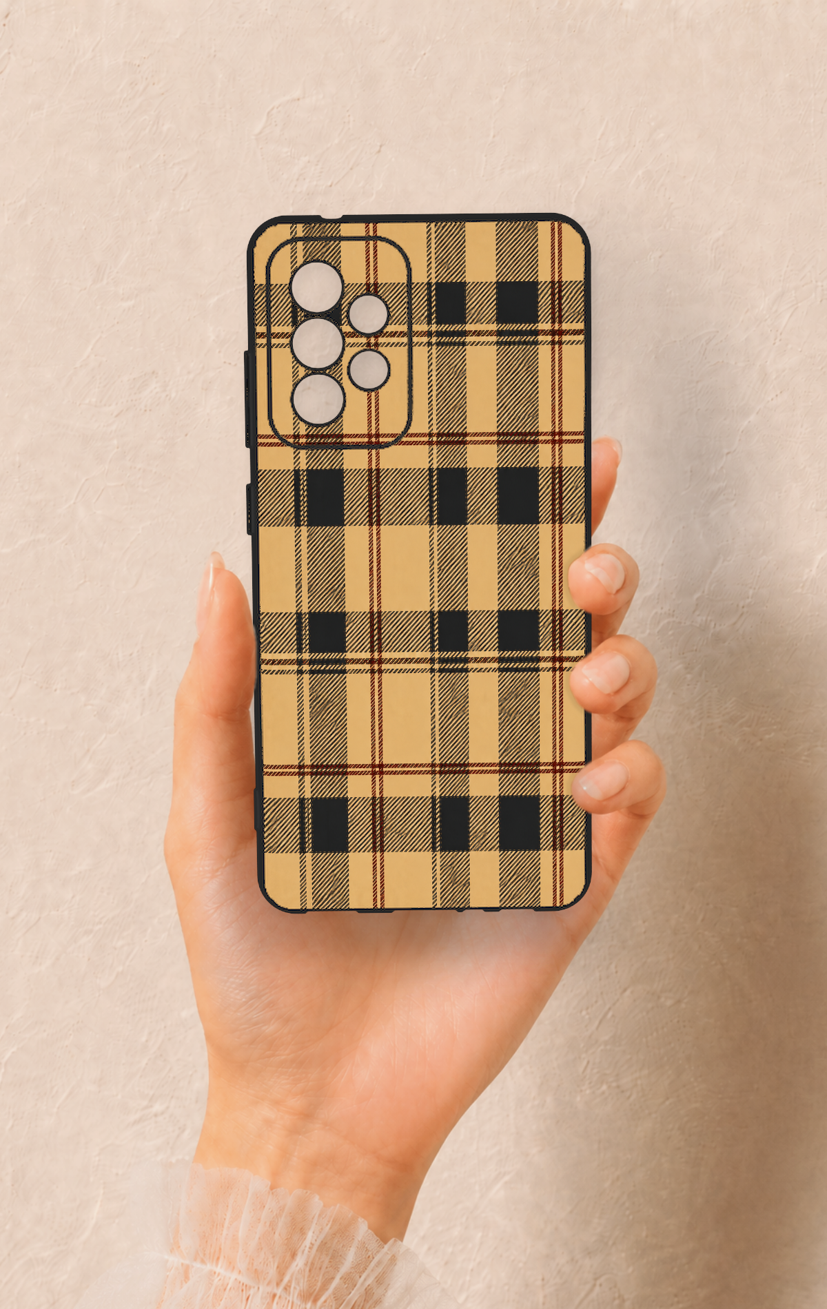 Samsung A52 Uyumlu Burberry Ekose Desenli Silikon Kılıf