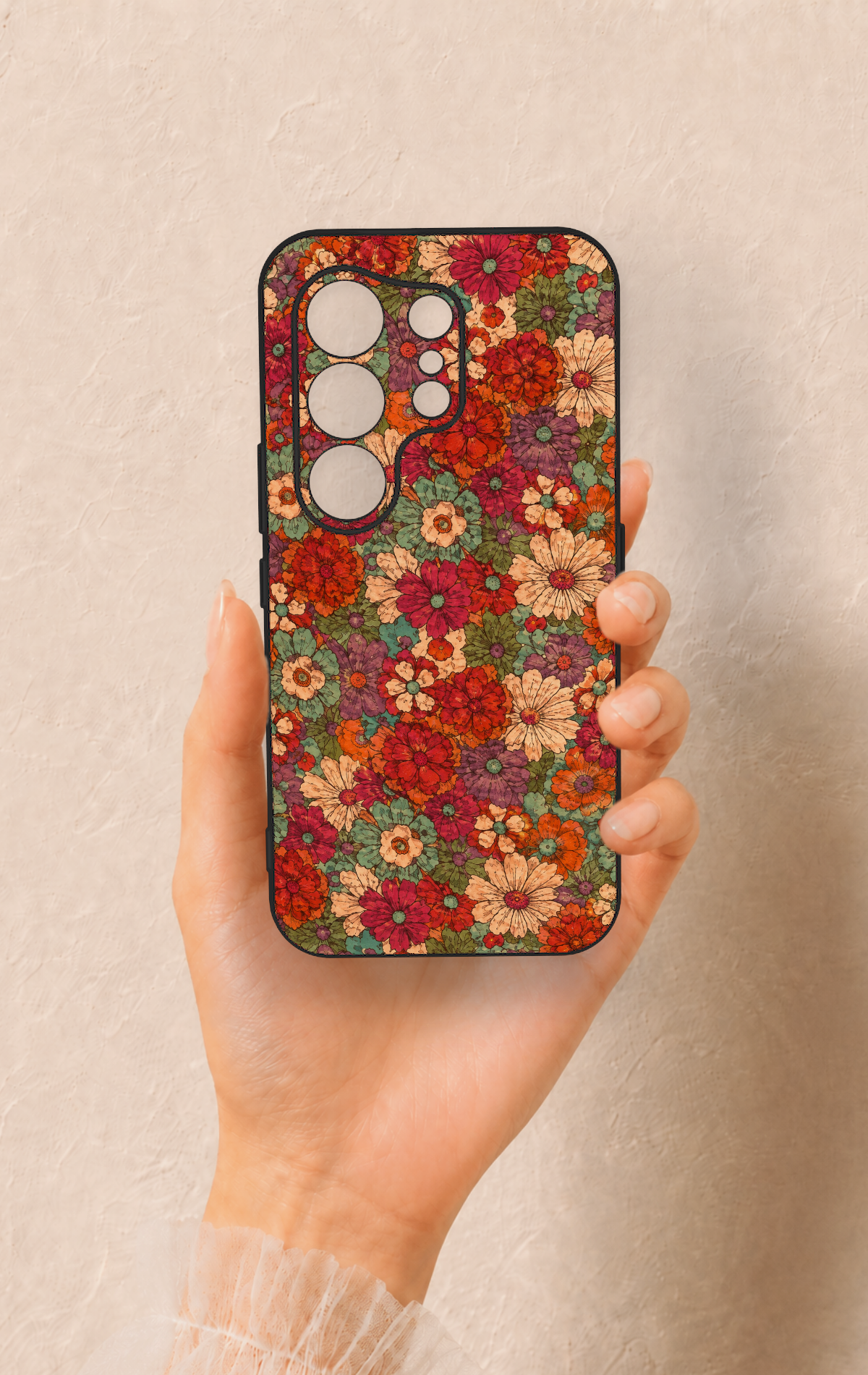 Tecno Camon 50 4G Uyumlu Pastel Çiçek Bahçesi Desenli Silikon Kılıf