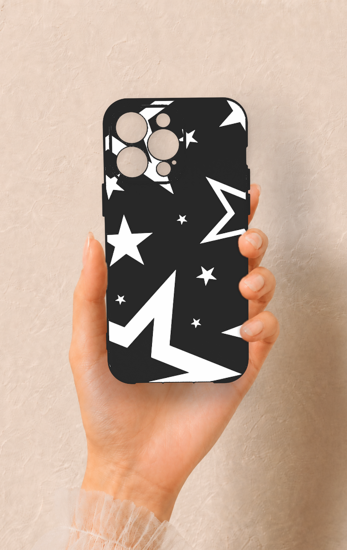 iPhone 13 Pro Max Uyumlu Siyah Mega Star Desenli Silikon Kılıf