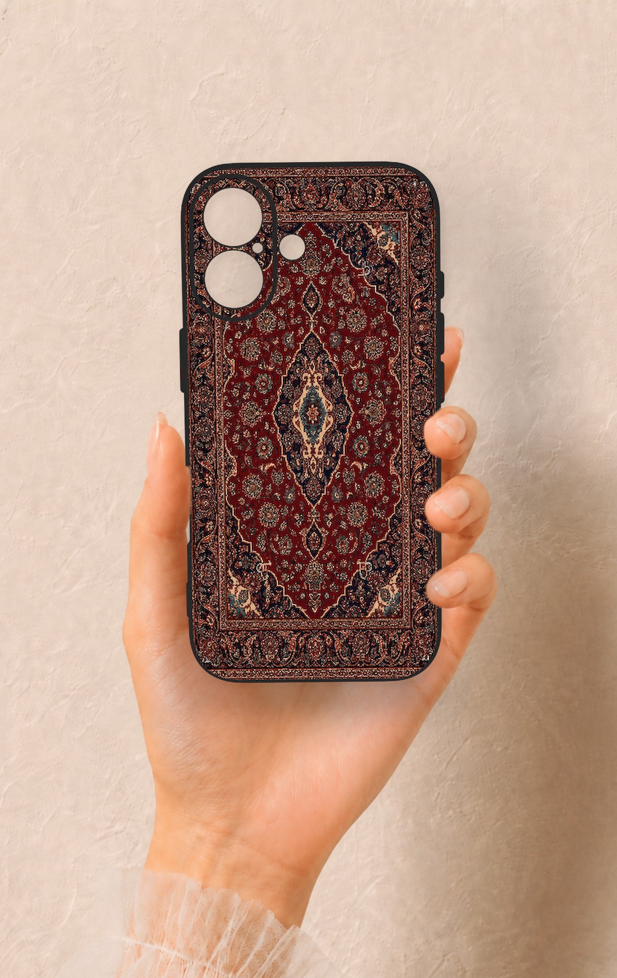 iPhone 17 Uyumlu Acem Halı Desenli Silikon Kılıf