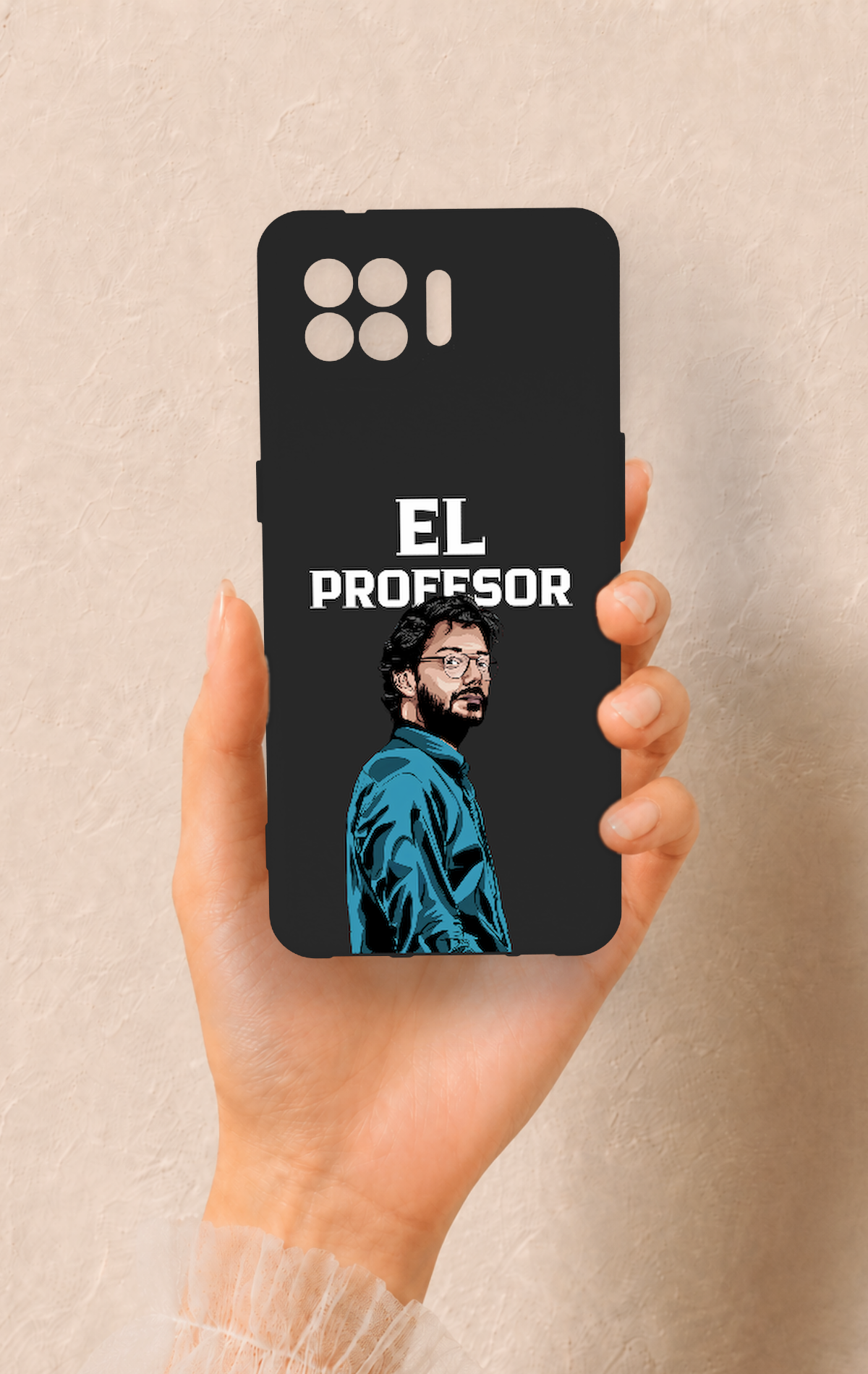 Oppo Reno 4 Lite Uyumlu El Profesor Desenli Silikon Kılıf
