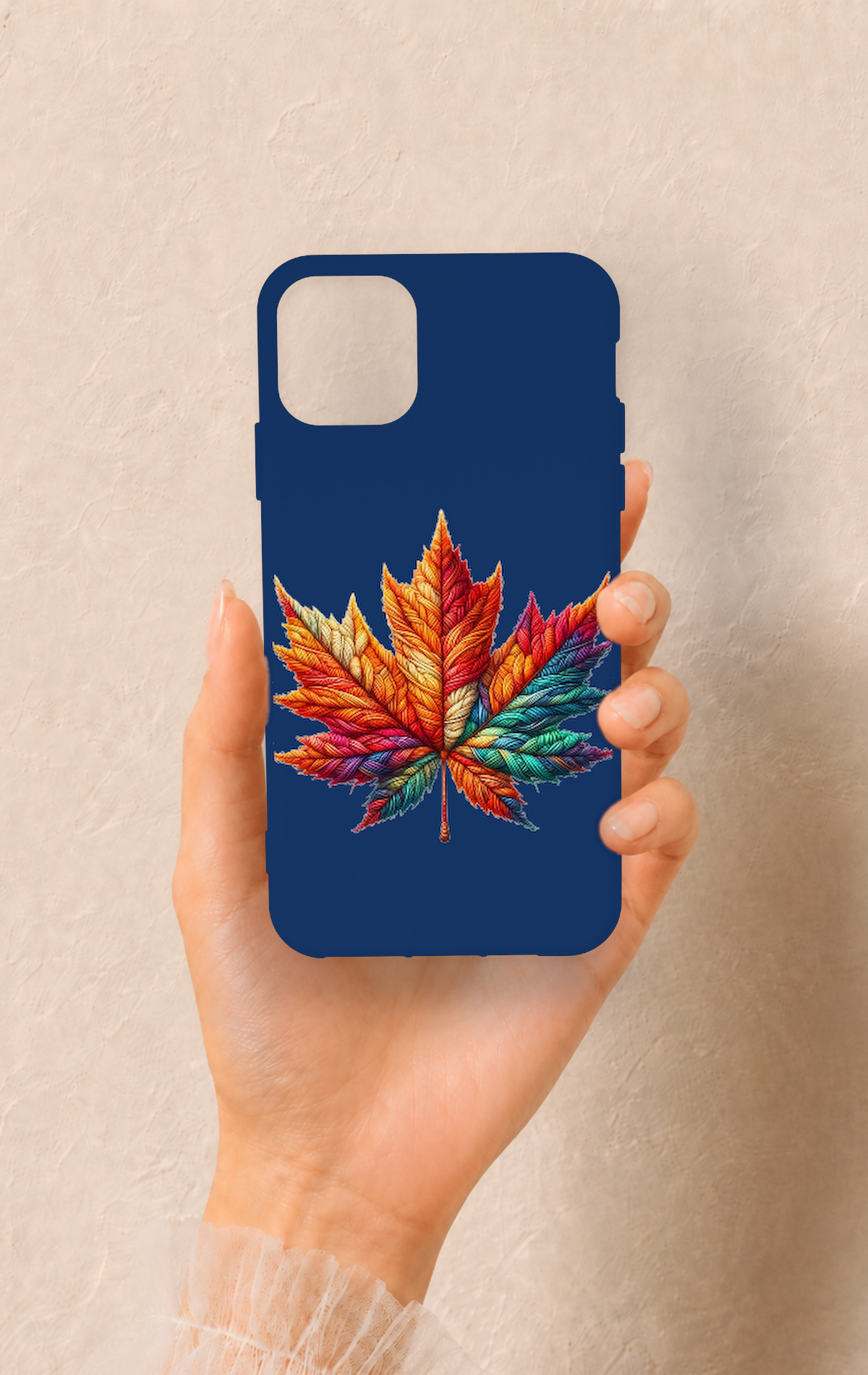 iPhone 11 Pro Max Uyumlu Renkli Yaprak Desenli Silikon Kılıf