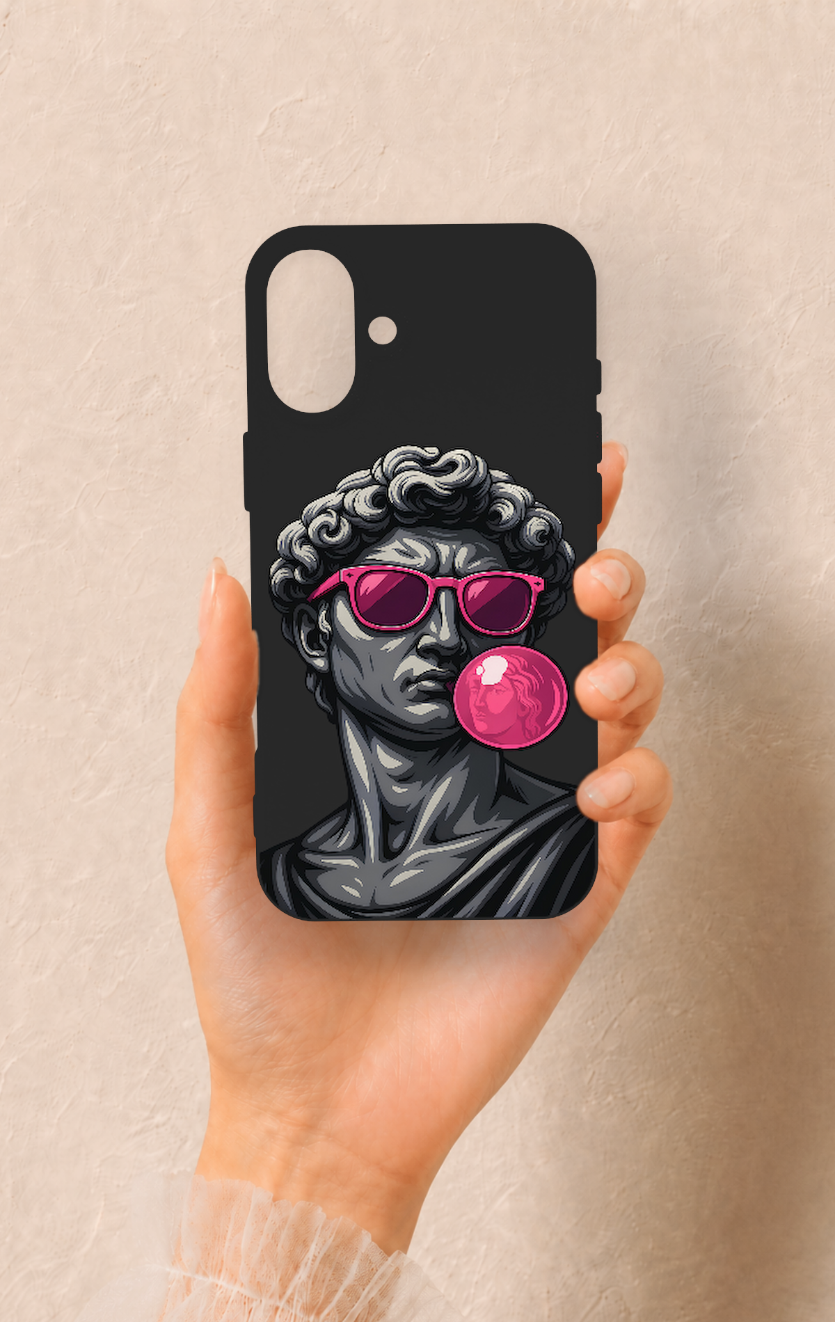 iPhone 16 Plus Uyumlu Pop David Desenli Silikon Kılıf