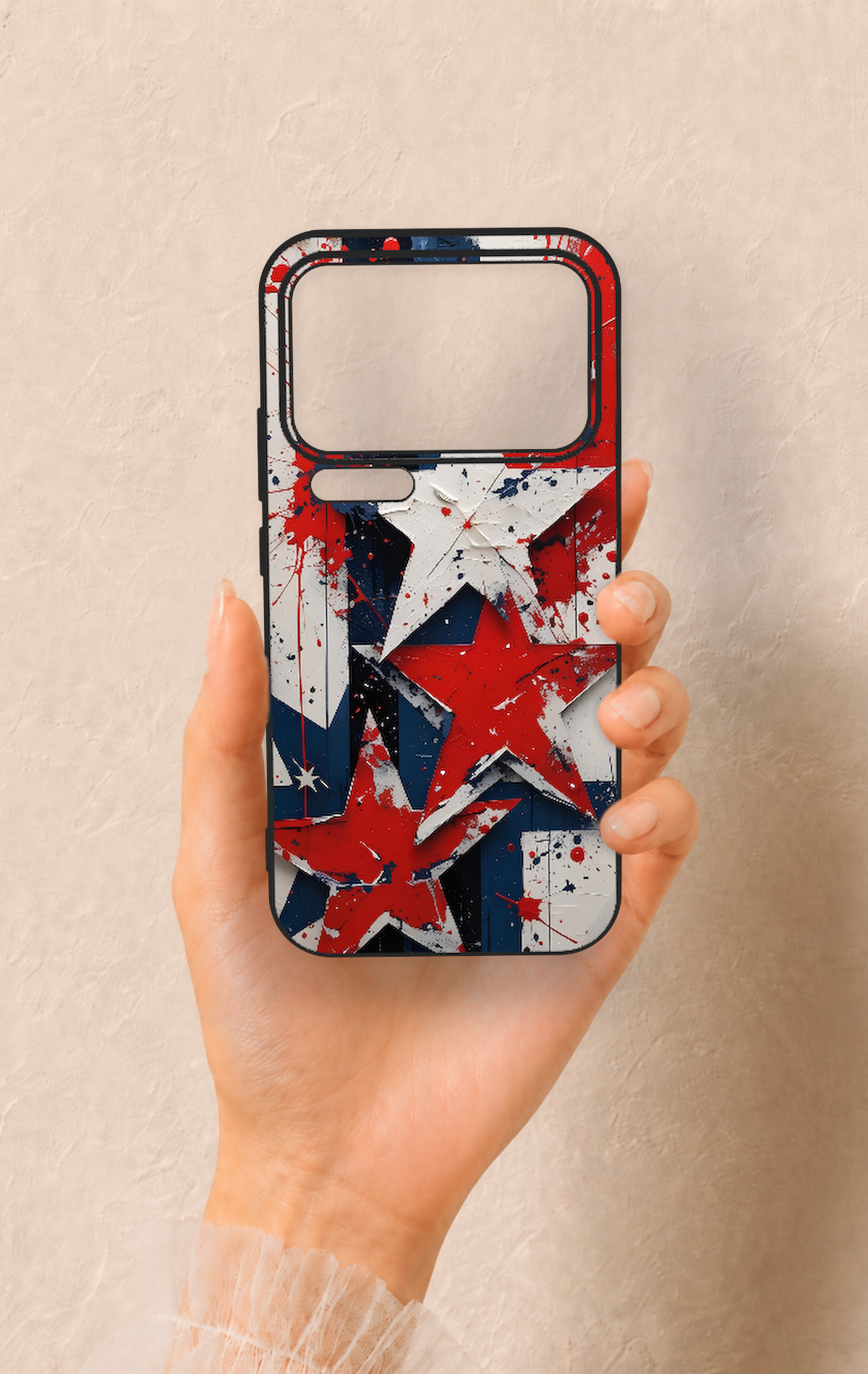 Mi 17 Pro Max Uyumlu Star Flag Desenli Silikon Kılıf