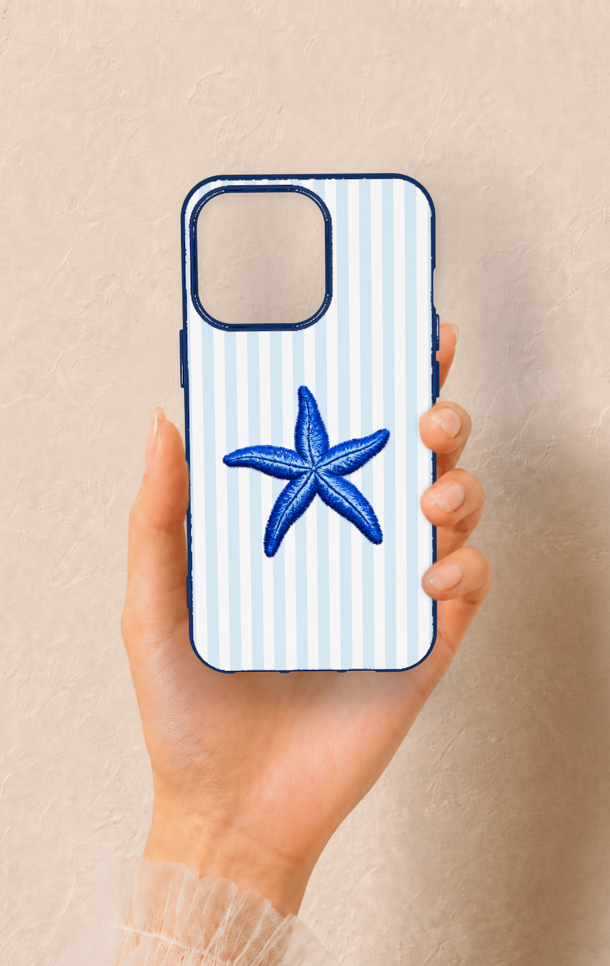 iPhone 13 Pro Uyumlu Mavi Deniz Yıldızı Desenli Silikon Kılıf