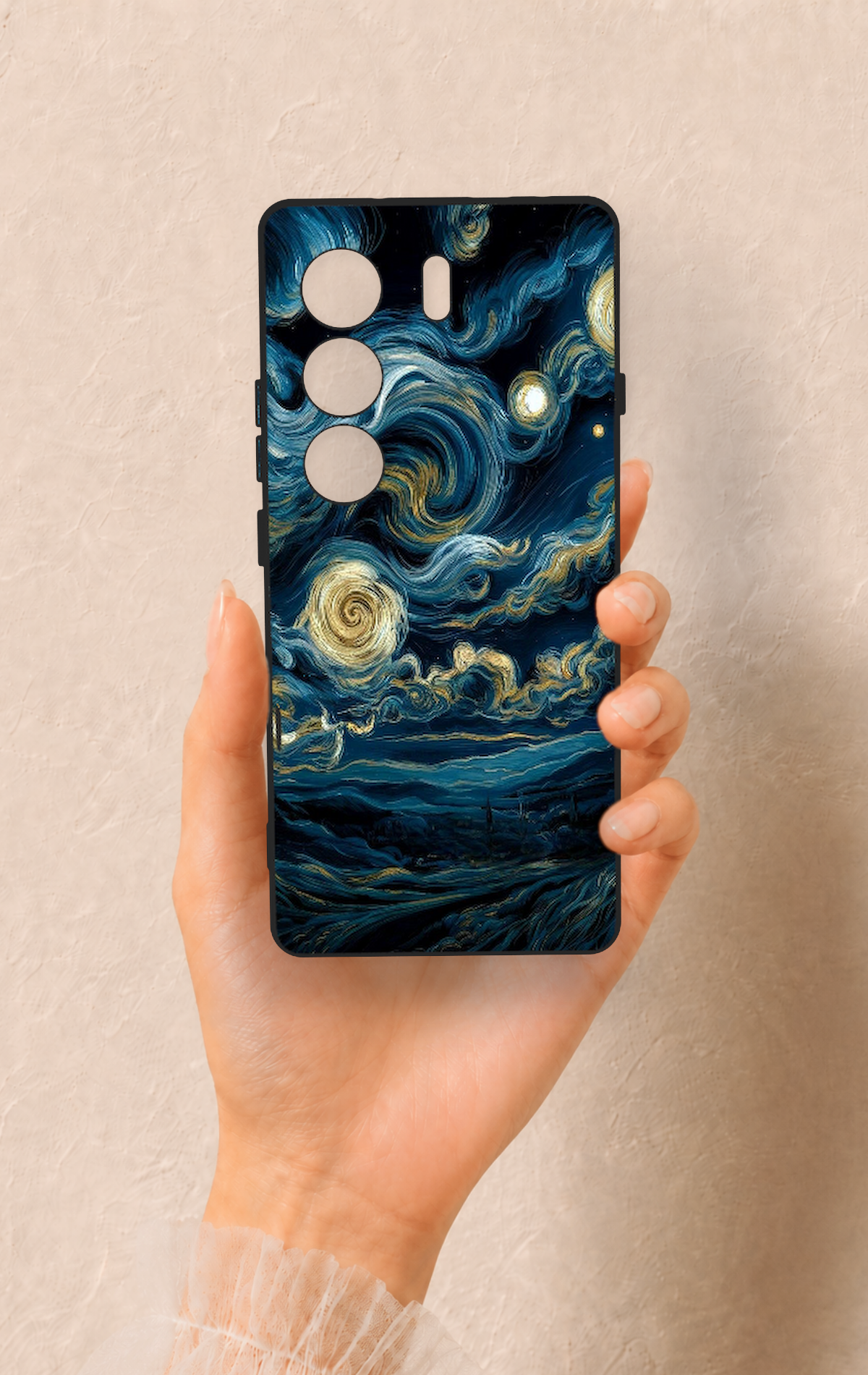 Tecno Camon 40 4G Uyumlu Yıldızlı Gece Desenli Silikon Kılıf