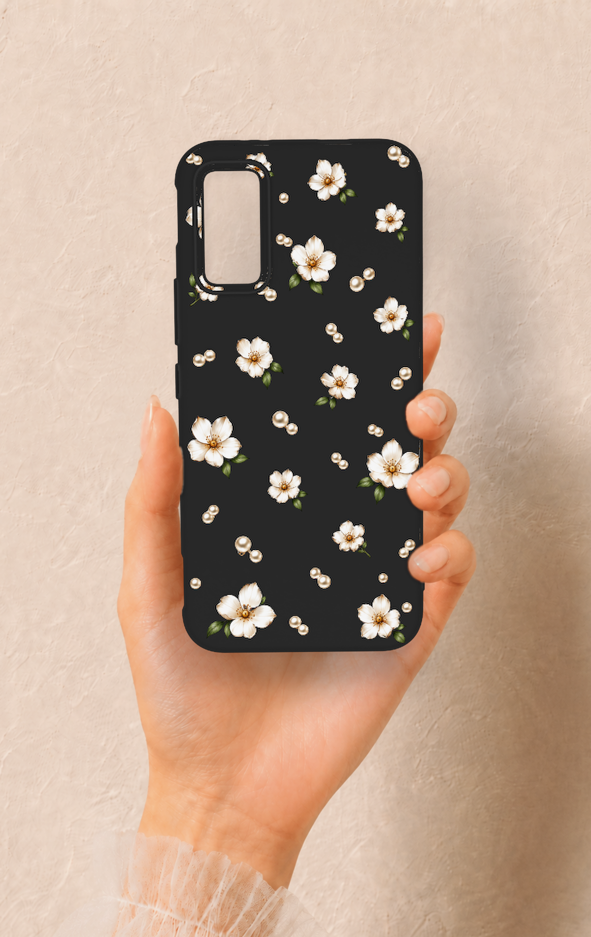İnfinix Gt 30 Pro Uyumlu İnci Papatya Desenli Silikon Kılıf