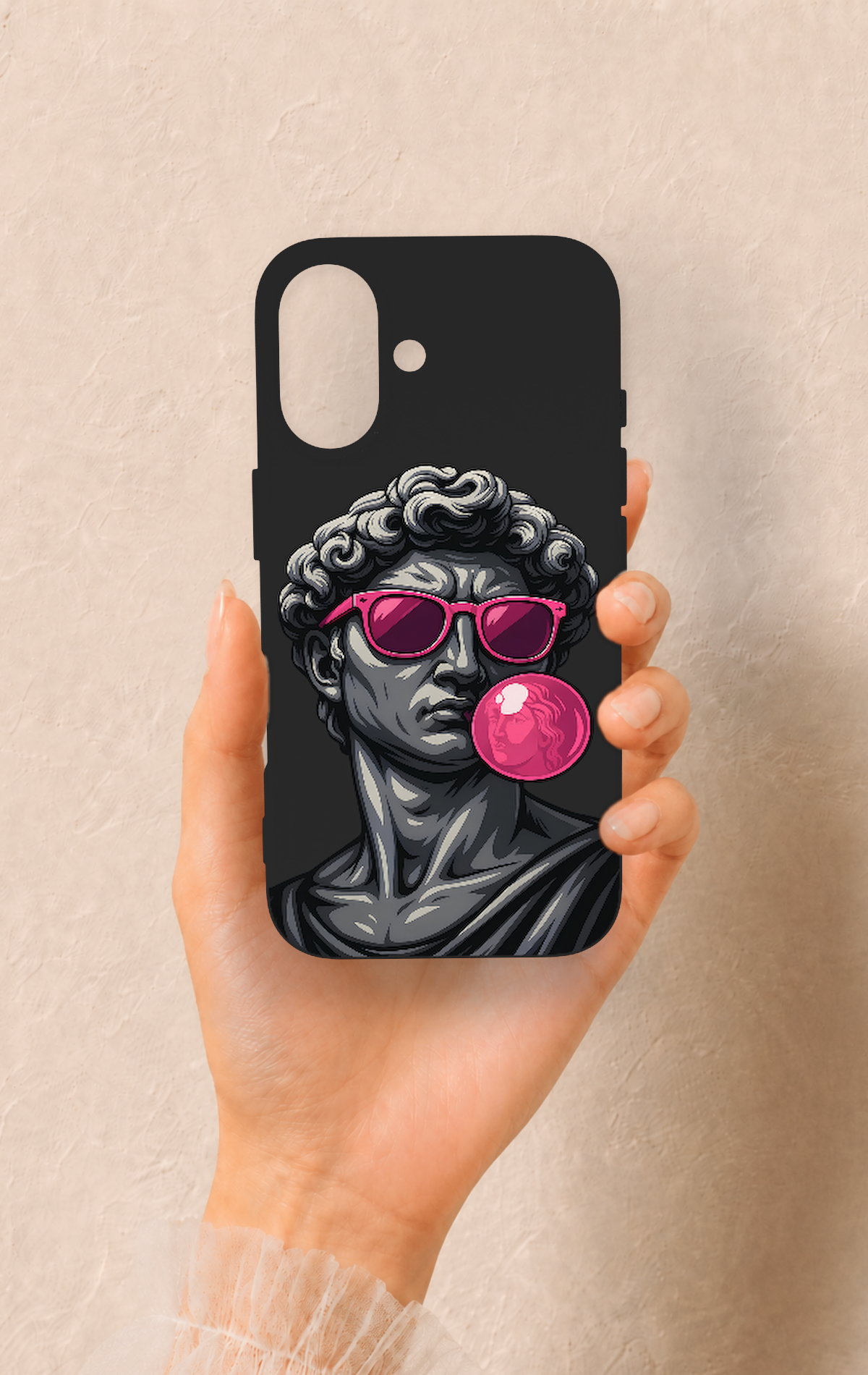 iPhone 16 Uyumlu Pop David Desenli Silikon Kılıf