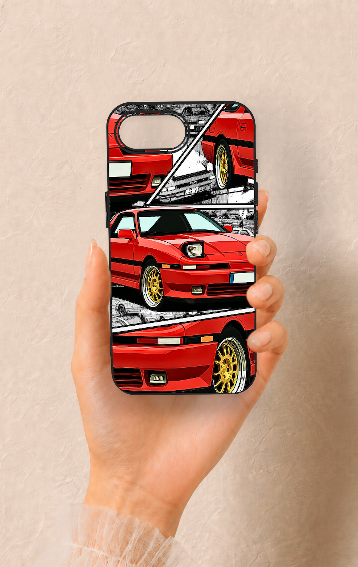 iPhone 16E Uyumlu Kırmızı Supra Desenli Silikon Kılıf