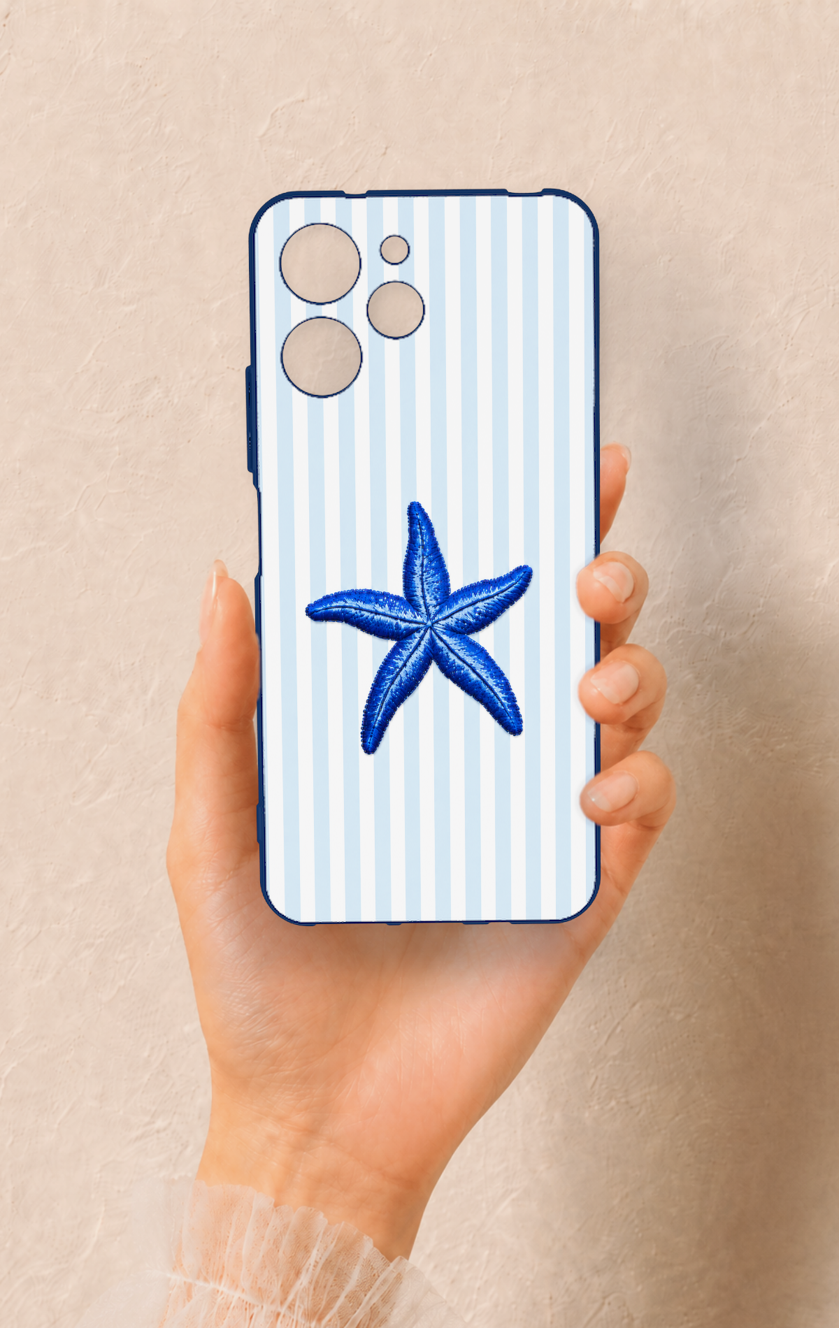 Redmi 12 Uyumlu Mavi Deniz Yıldızı Desenli Silikon Kılıf