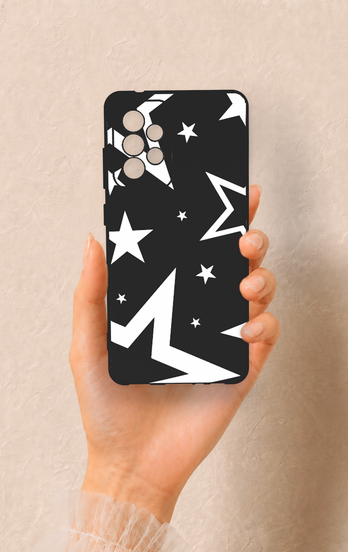 Samsung A52 Uyumlu Siyah Mega Star Desenli Silikon Kılıf