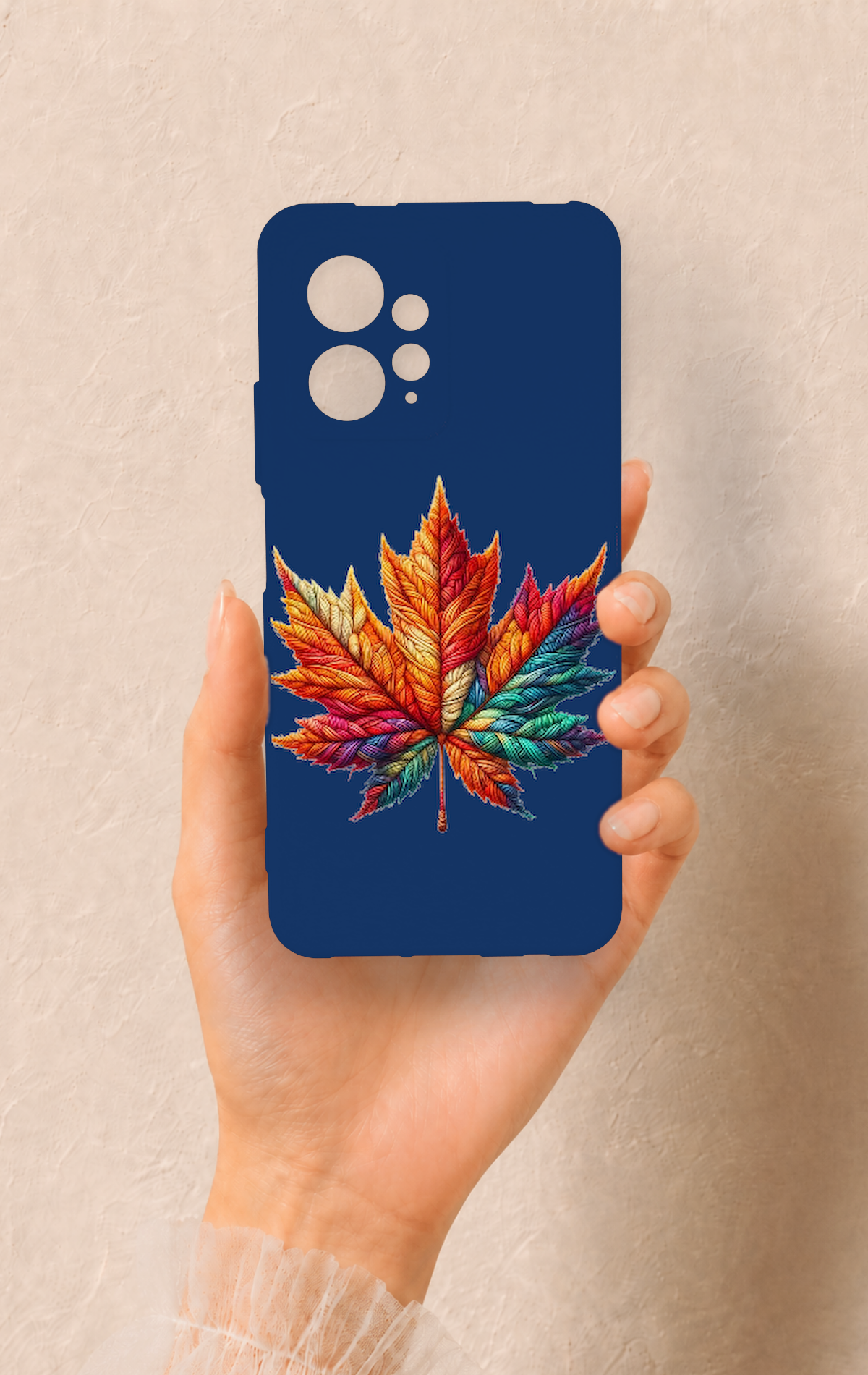 Redmi Note 12 4G Uyumlu Renkli Yaprak Desenli Silikon Kılıf