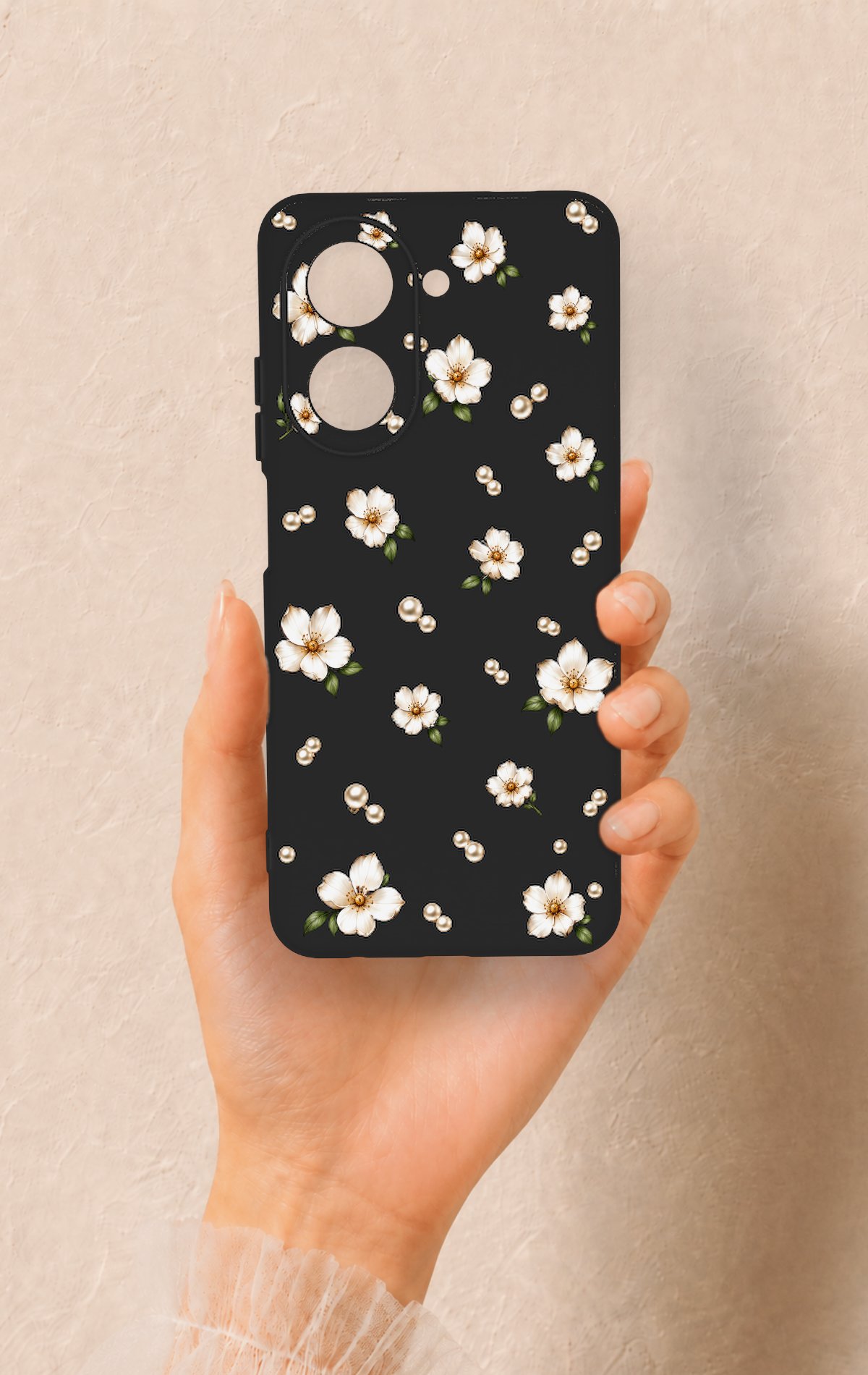 Redmi A5 Uyumlu İnci Papatya Desenli Silikon Kılıf