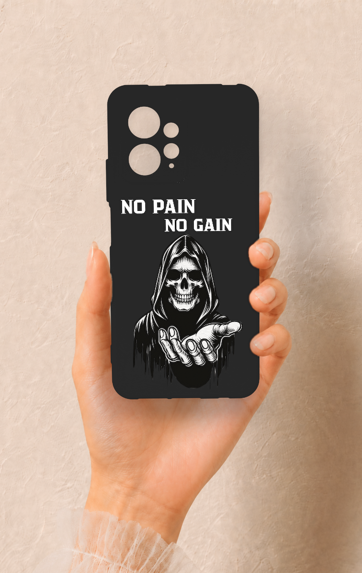 Redmi Note 12 4G Uyumlu No Pain No Gain Desenli Silikon Kılıf