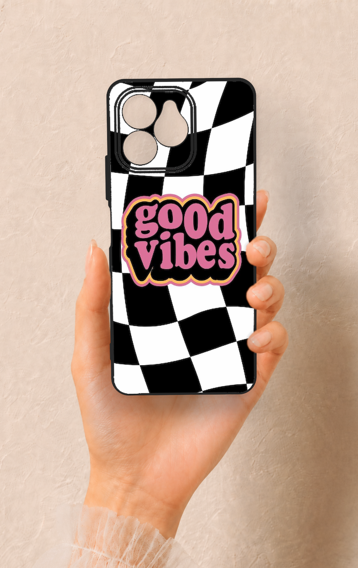 Omix x6 Uyumlu Black Good Vibes Desenli Silikon Kılıf