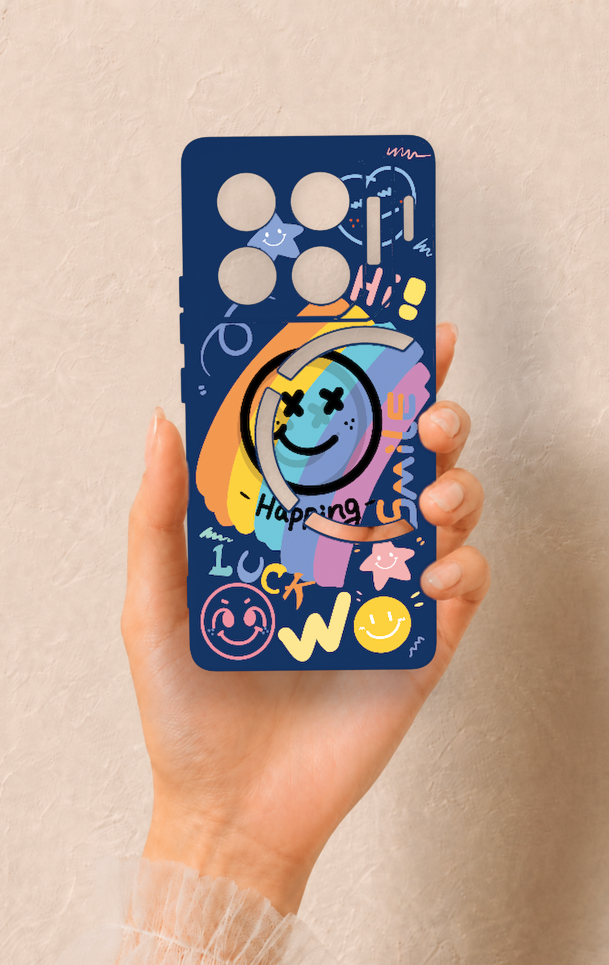 İnfinix Gt 20 Pro Uyumlu Happing Smile Desenli Silikon Kılıf