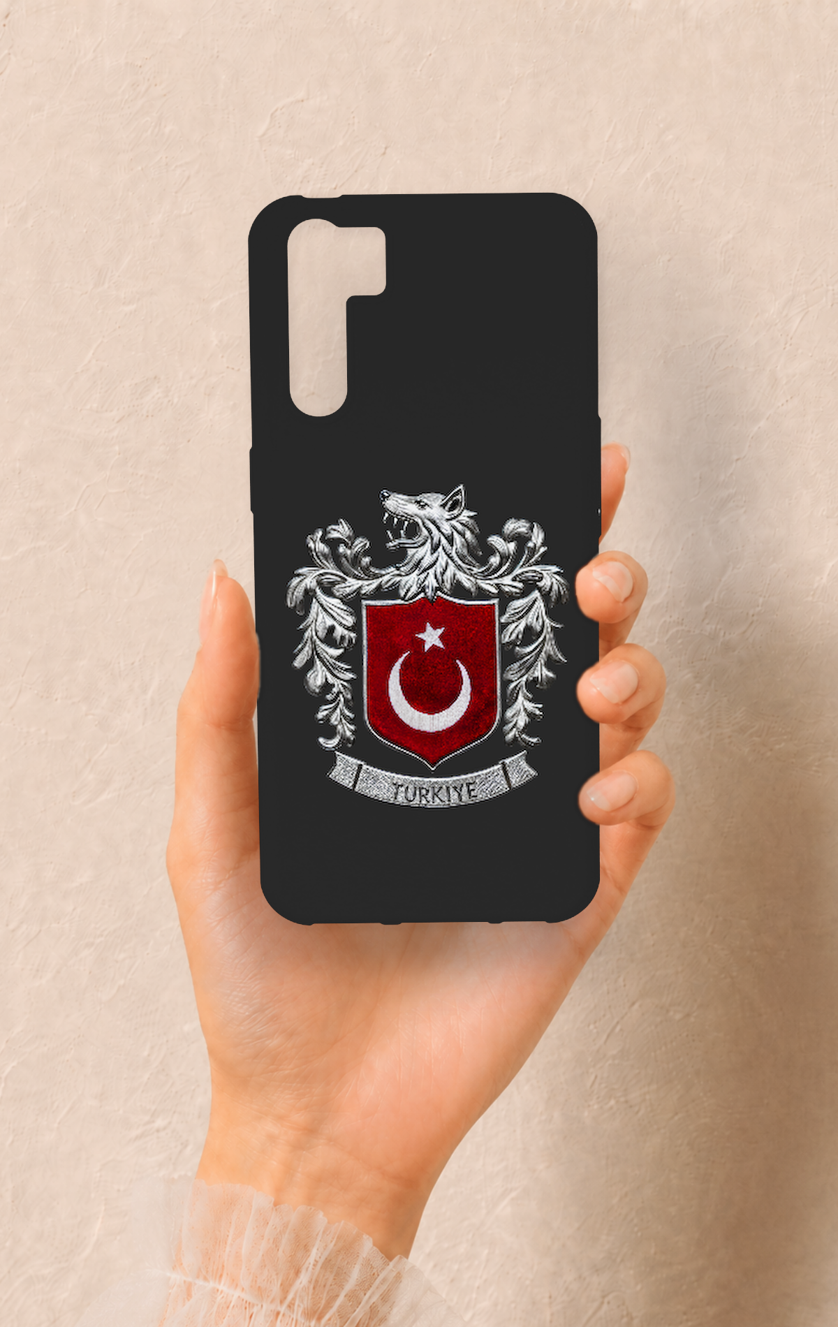 Oppo A91 Uyumlu Türk Arma Desenli Silikon Kılıf