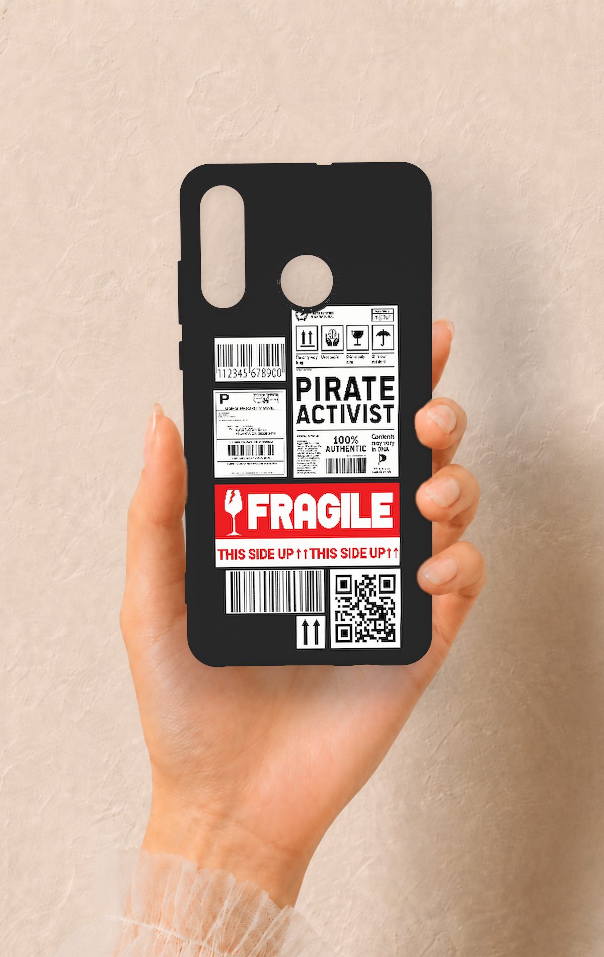 Huawei P30 Lite Uyumlu Fragile Desenli Silikon Kılıf