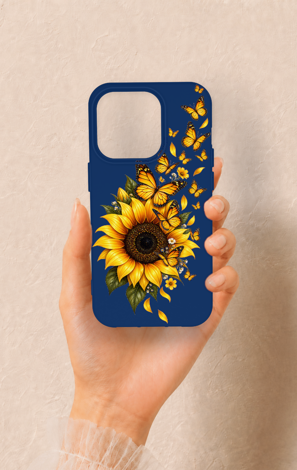 iPhone 14 Pro Uyumlu Ayçiçeği Desenli Silikon Kılıf