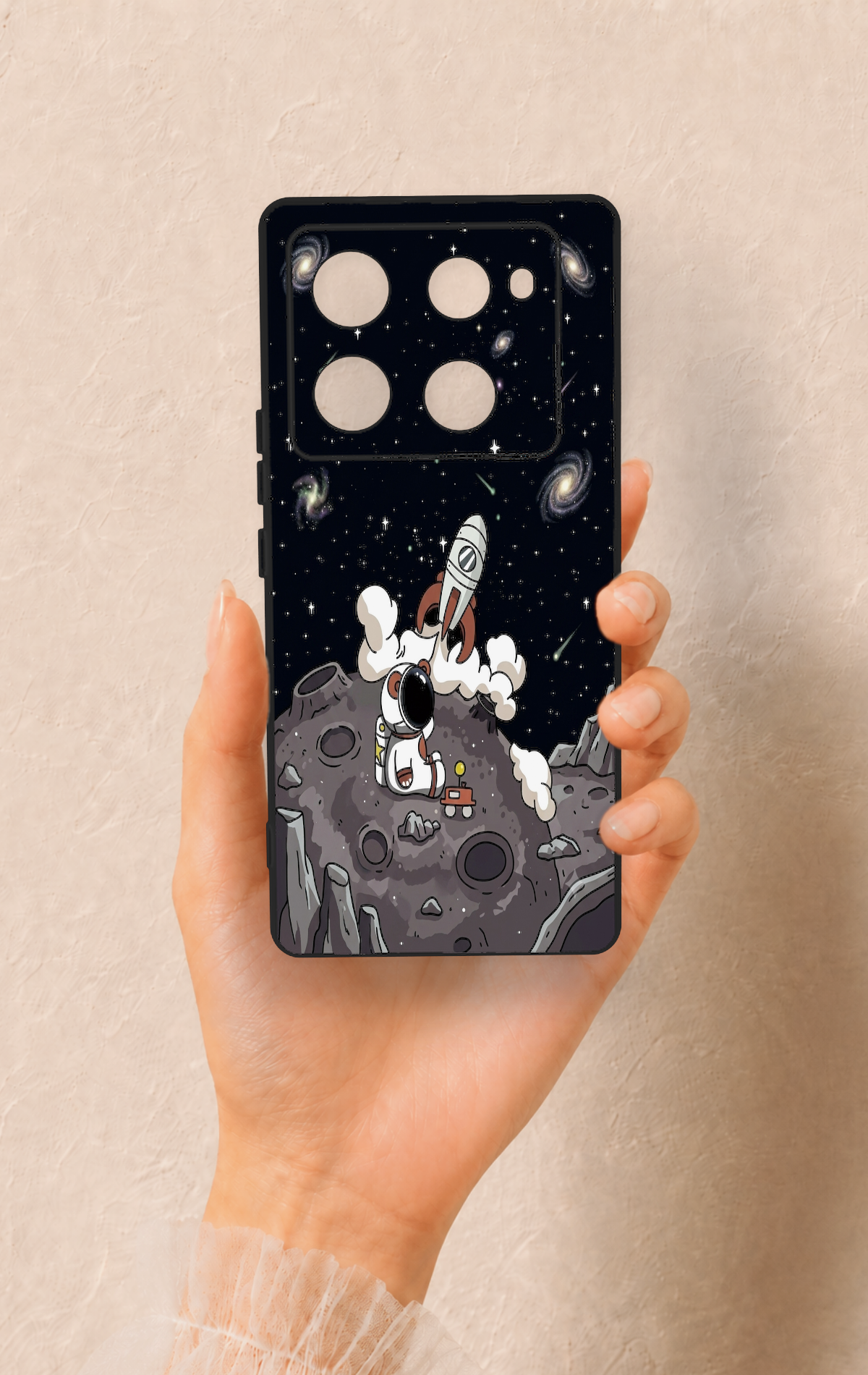 İnfinix Note 40 Pro Uyumlu Uzay Astronot Desenli Silikon Kılıf