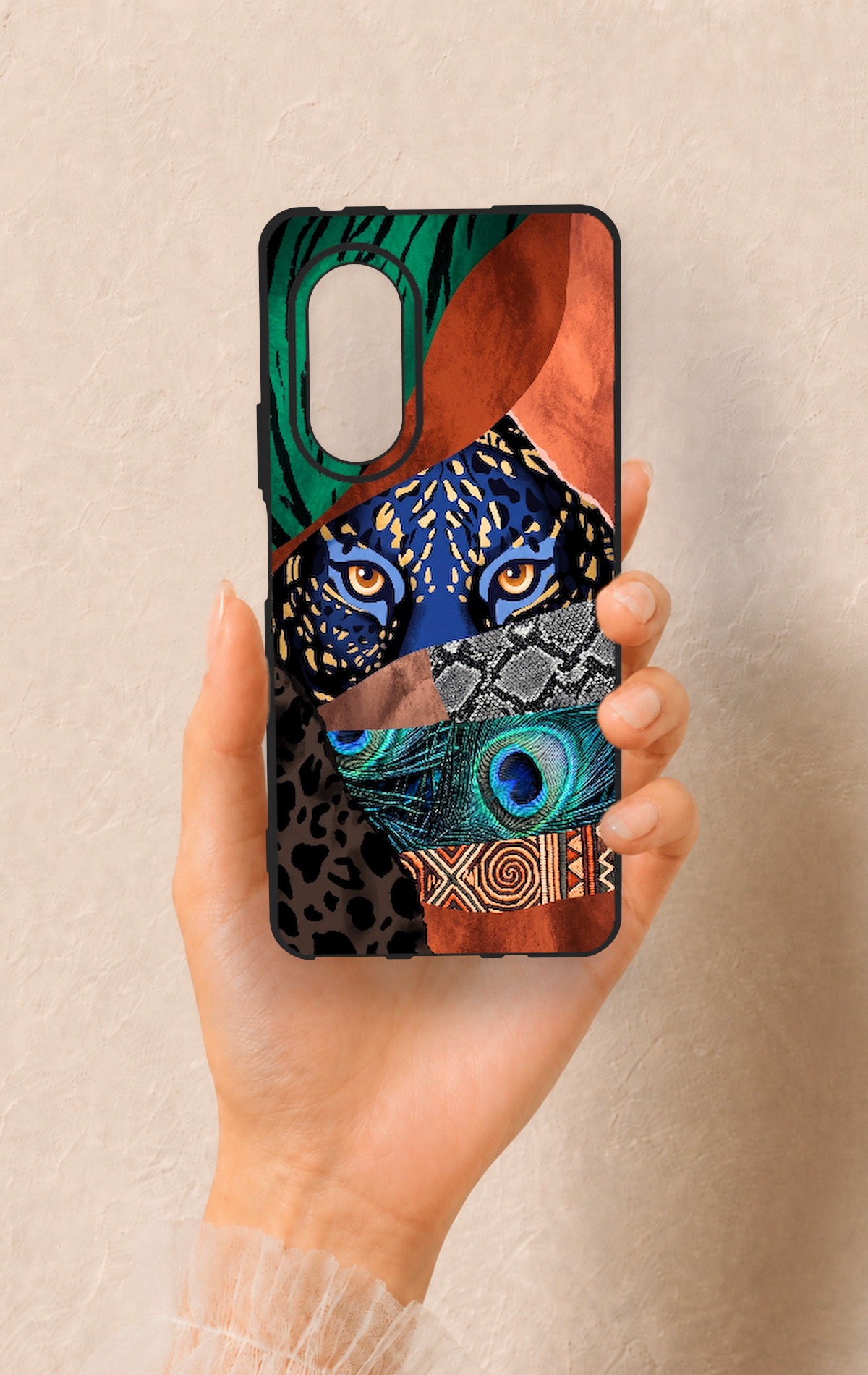 Huawei Nova 9Se Uyumlu Amazon Kaplan Desenli Silikon Kılıf