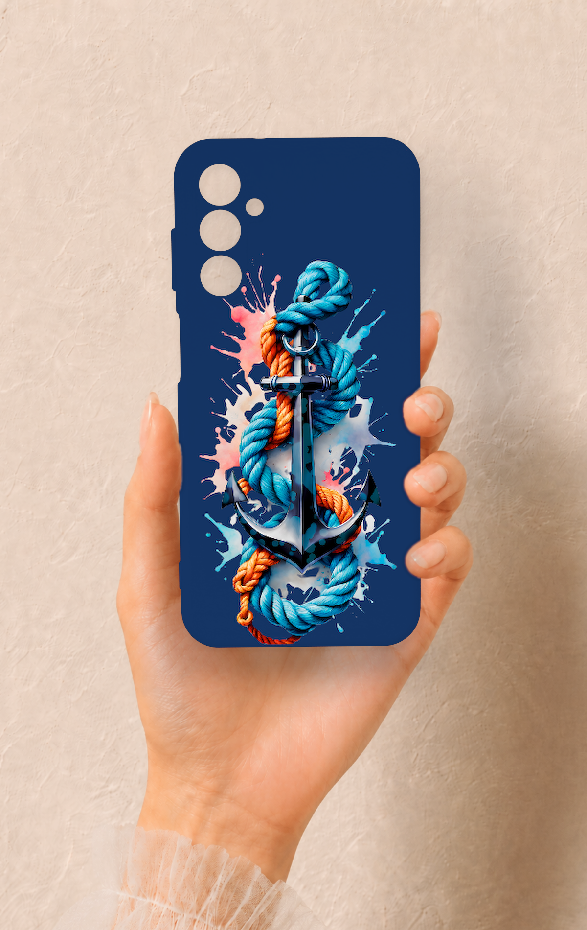 Samsung M14 Uyumlu Anchor Desenli Silikon Kılıf