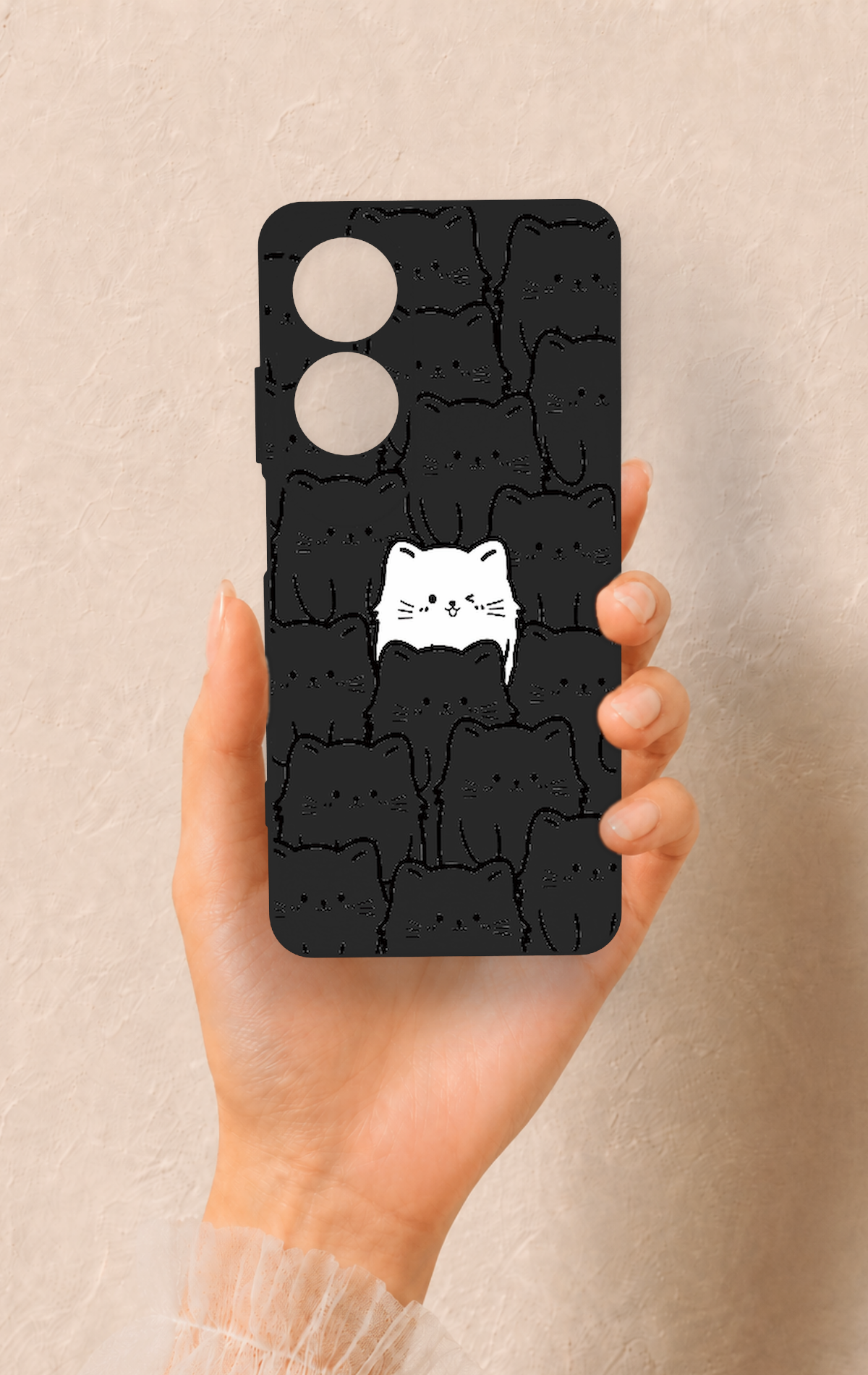 Oppo A60 Uyumlu Many Cats Desenli Silikon Kılıf