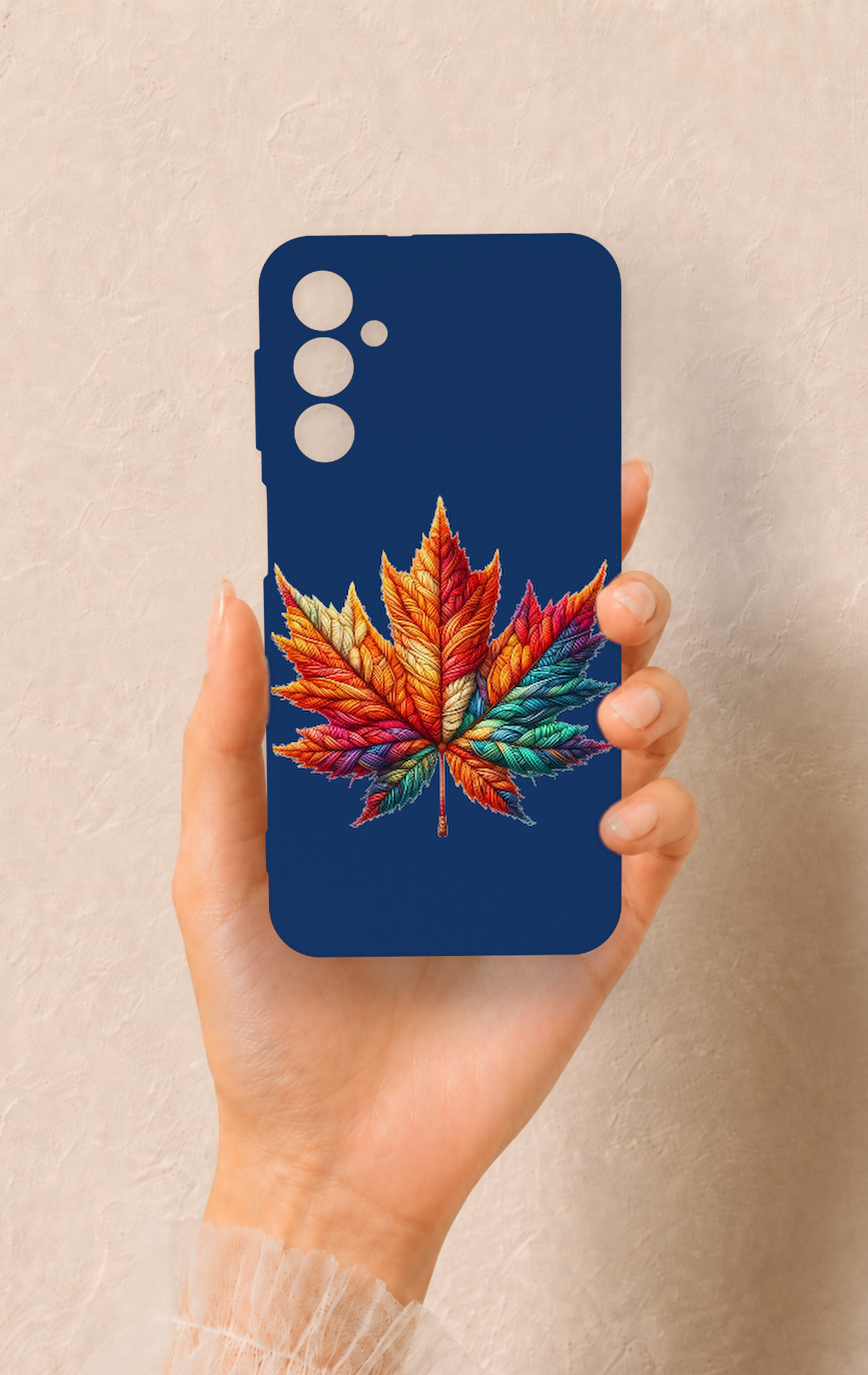 Samsung A24 Uyumlu Renkli Yaprak Desenli Silikon Kılıf