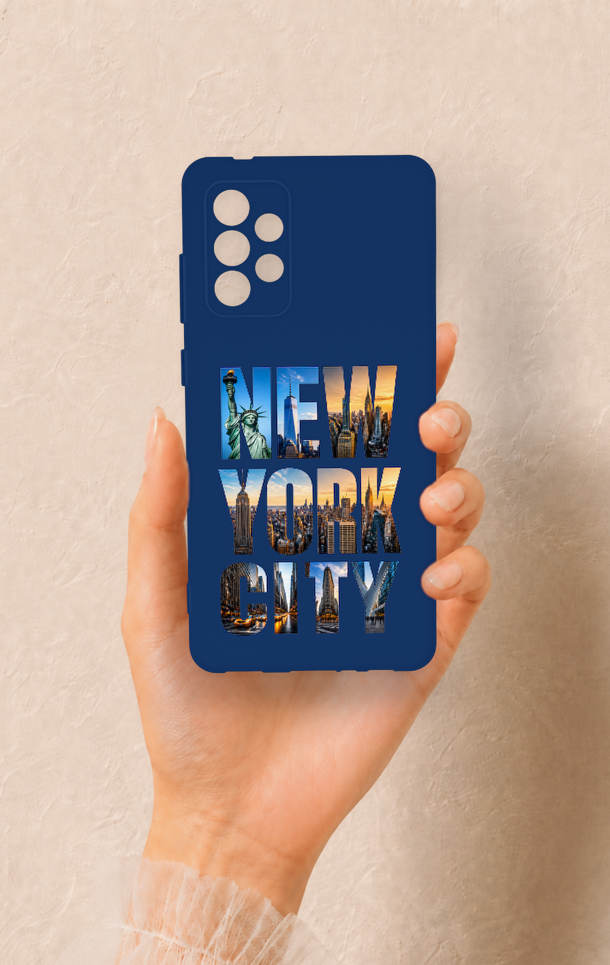 Samsung-A72 Uyumlu New York City Desenli Silikon Kılıf
