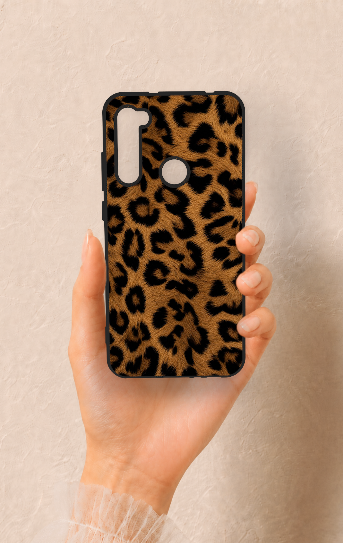Redmi Note 8 Uyumlu Koyu Leopar Deri Desenli Silikon Kılıf