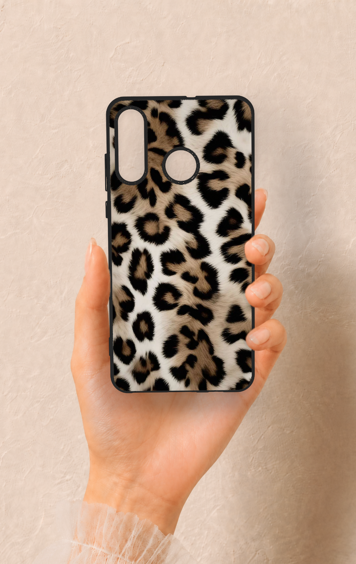 Huawei P30 Lite Uyumlu Leopar Derisi Desenli Silikon Kılıf