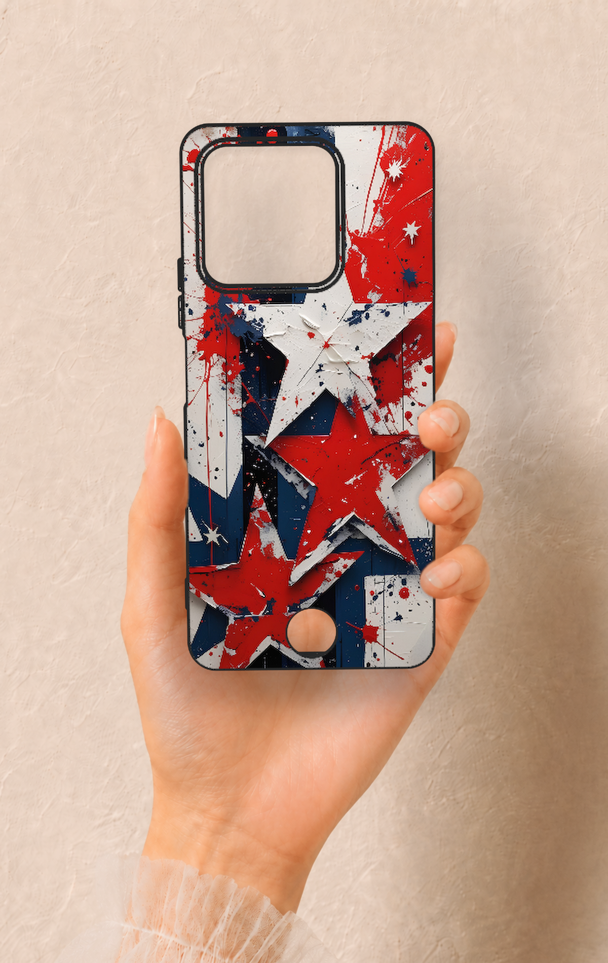 Reeder S71 Uyumlu Star Flag Desenli Silikon Kılıf